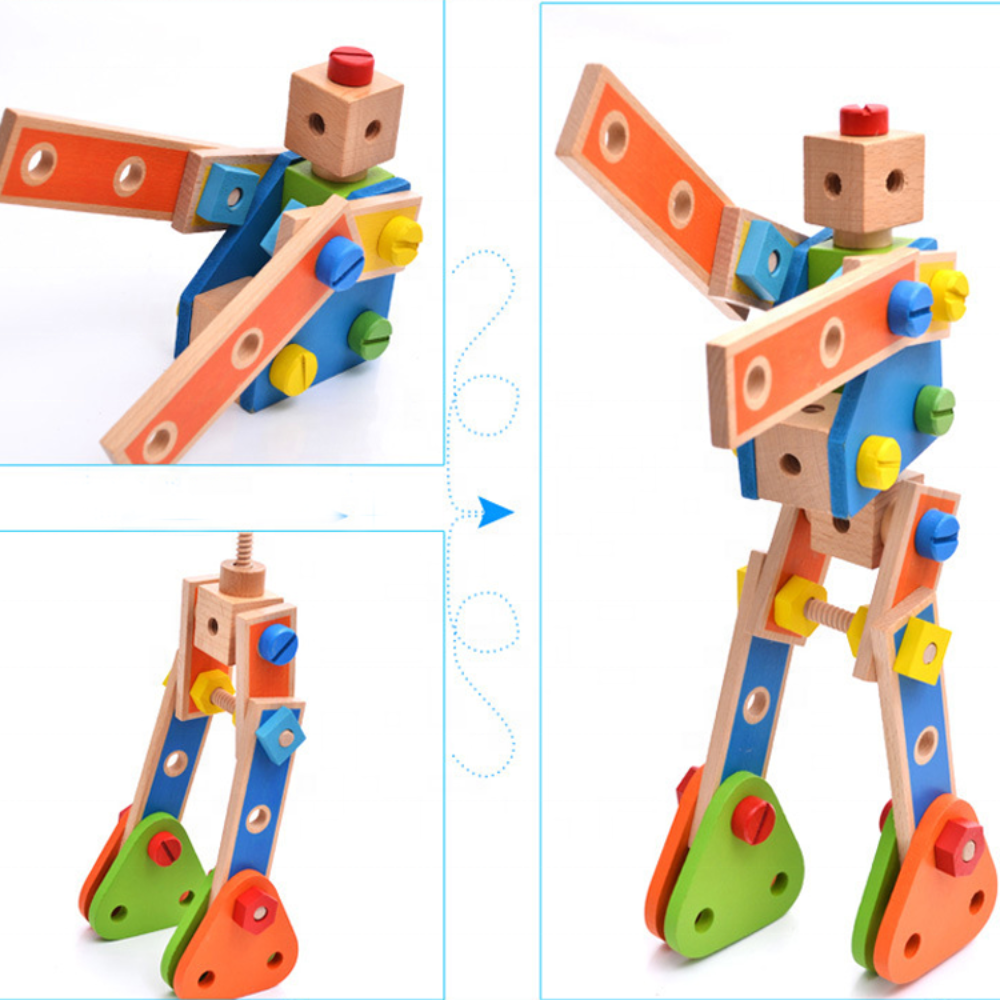 Set de Construcción de Madera Juguete Educativo Montessori-4