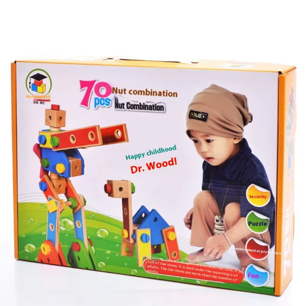 Set de Construcción de Madera Juguete Educativo Montessori-5