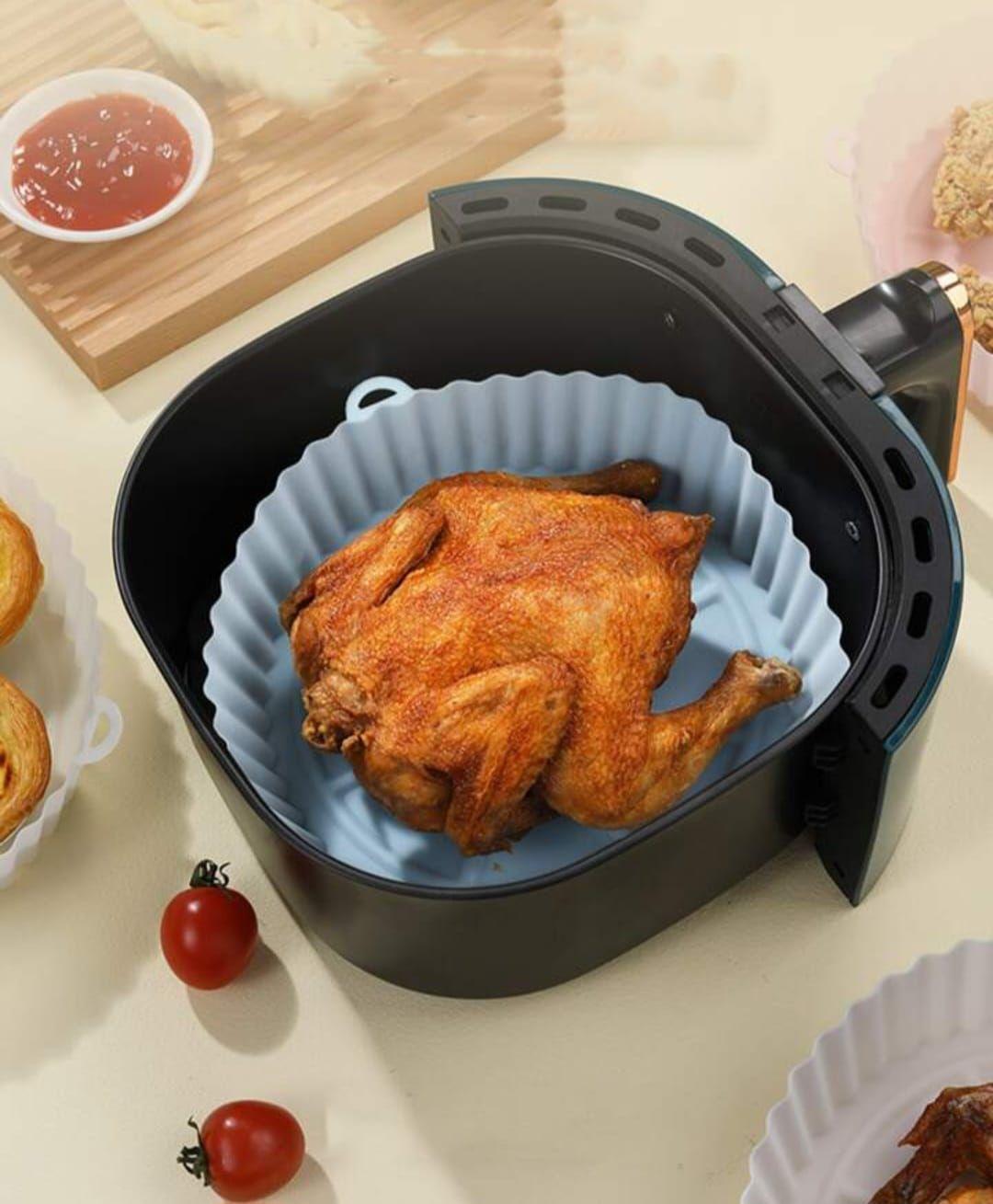 PACK 2 BANDEJAS REUTILIZABLE SILICONA AIRFRYER HORNO MICRO-3