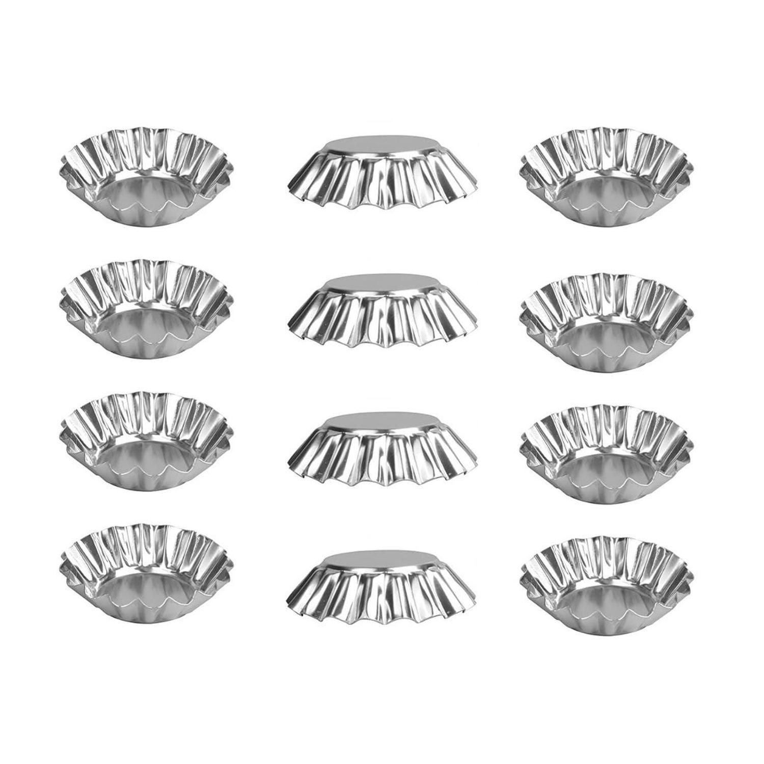 Molde Aluminio Para Tarta Fijo 12 Piezas Diámetro 7 cm-1