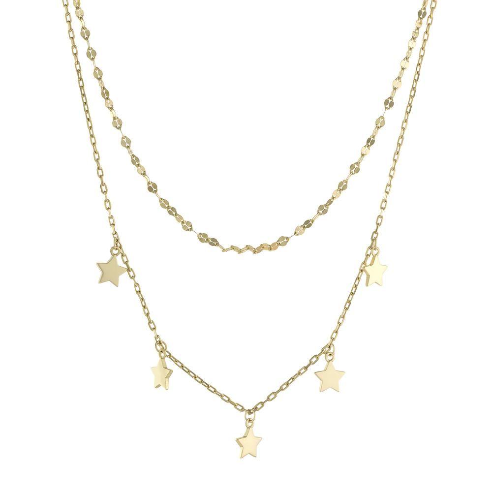 Collar Doble Con Estrellas Lisas-0
