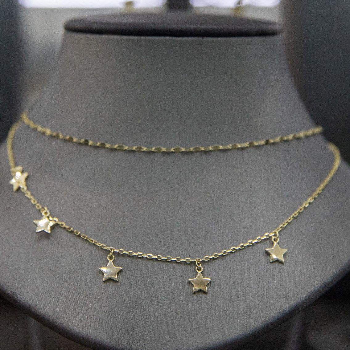 Collar Doble Con Estrellas Lisas-2