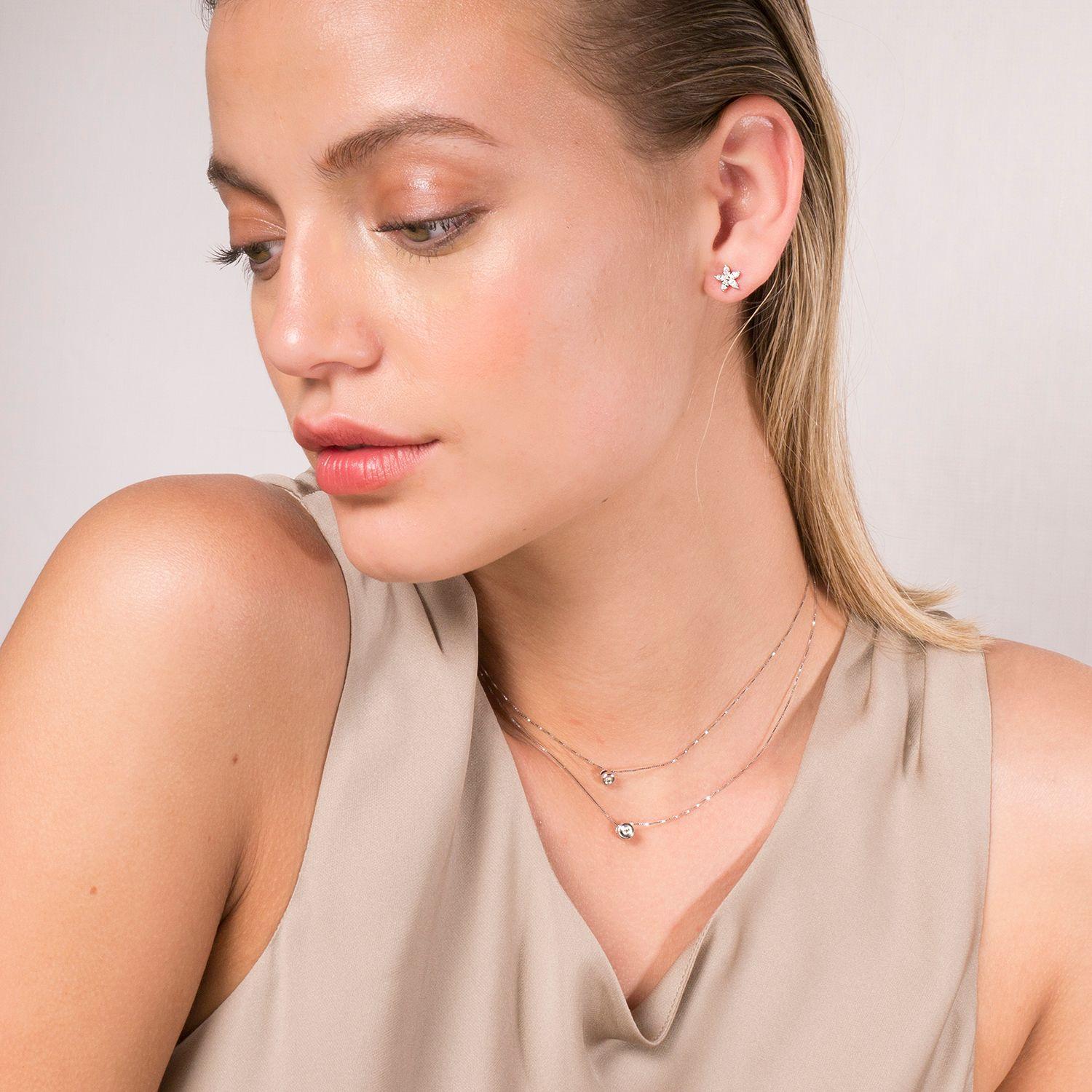 Punto De Luz Oro Blanco 18K Diamante Bisel 0.05Ct-2