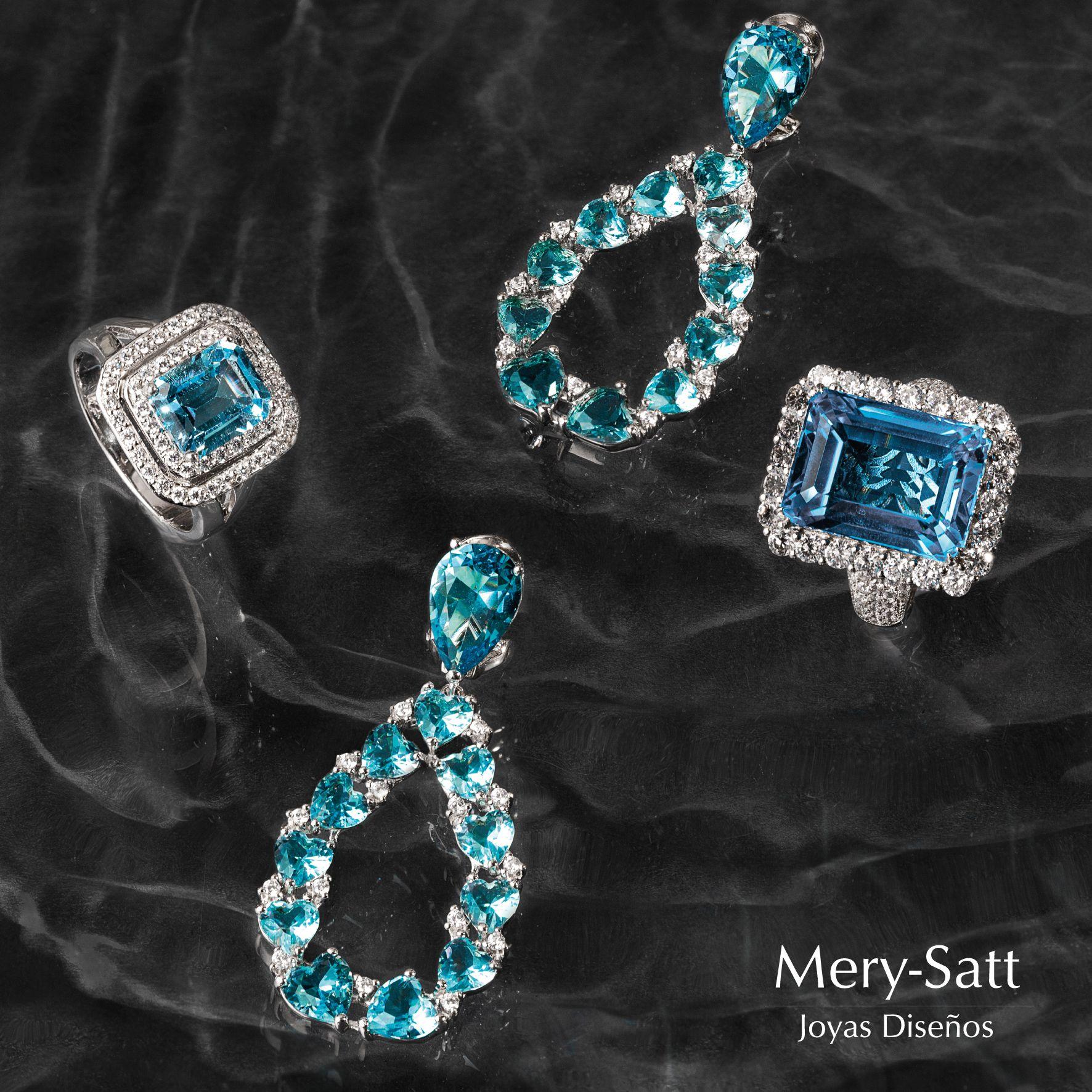 Anillo Bloom Topacio Celeste 10,94 Ct #14-2