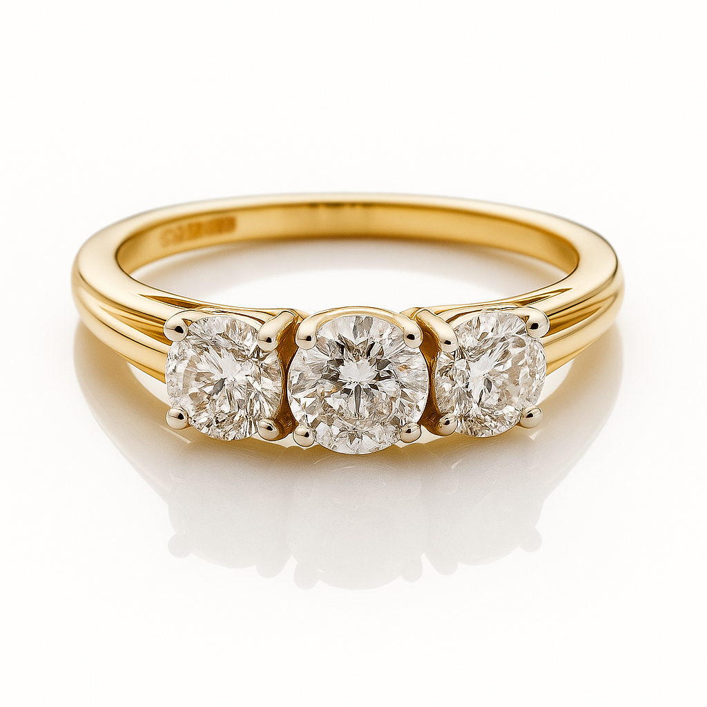 Anillo tricillo Oro Amarillo 18k. Talla 13-2