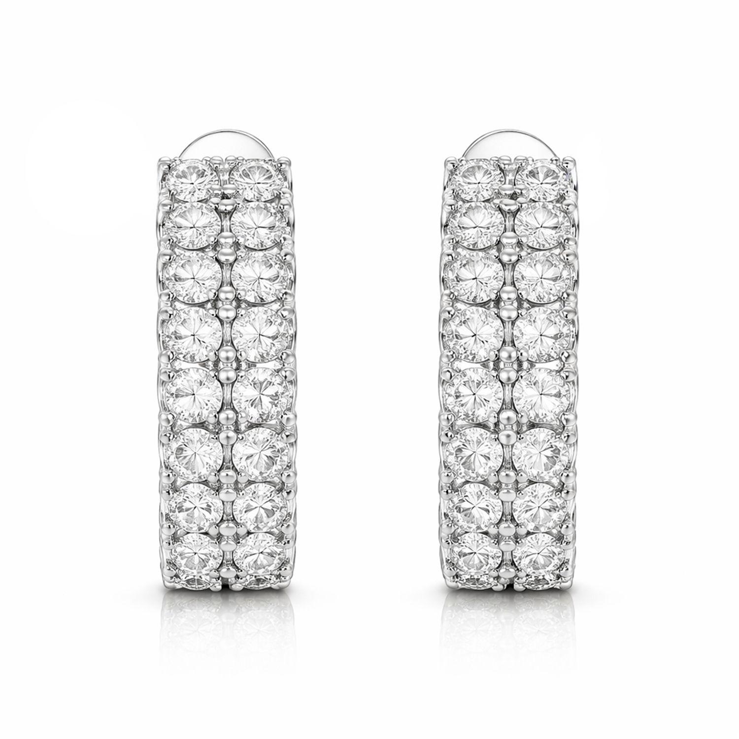 Argollas de Oro Blanco 18k con Dimantes-2