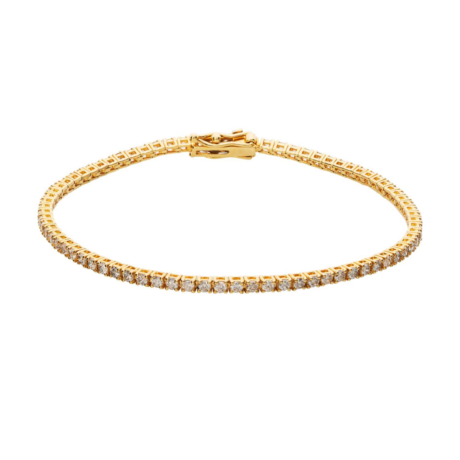 Pulsera De Oro Diamantes Tennis-0