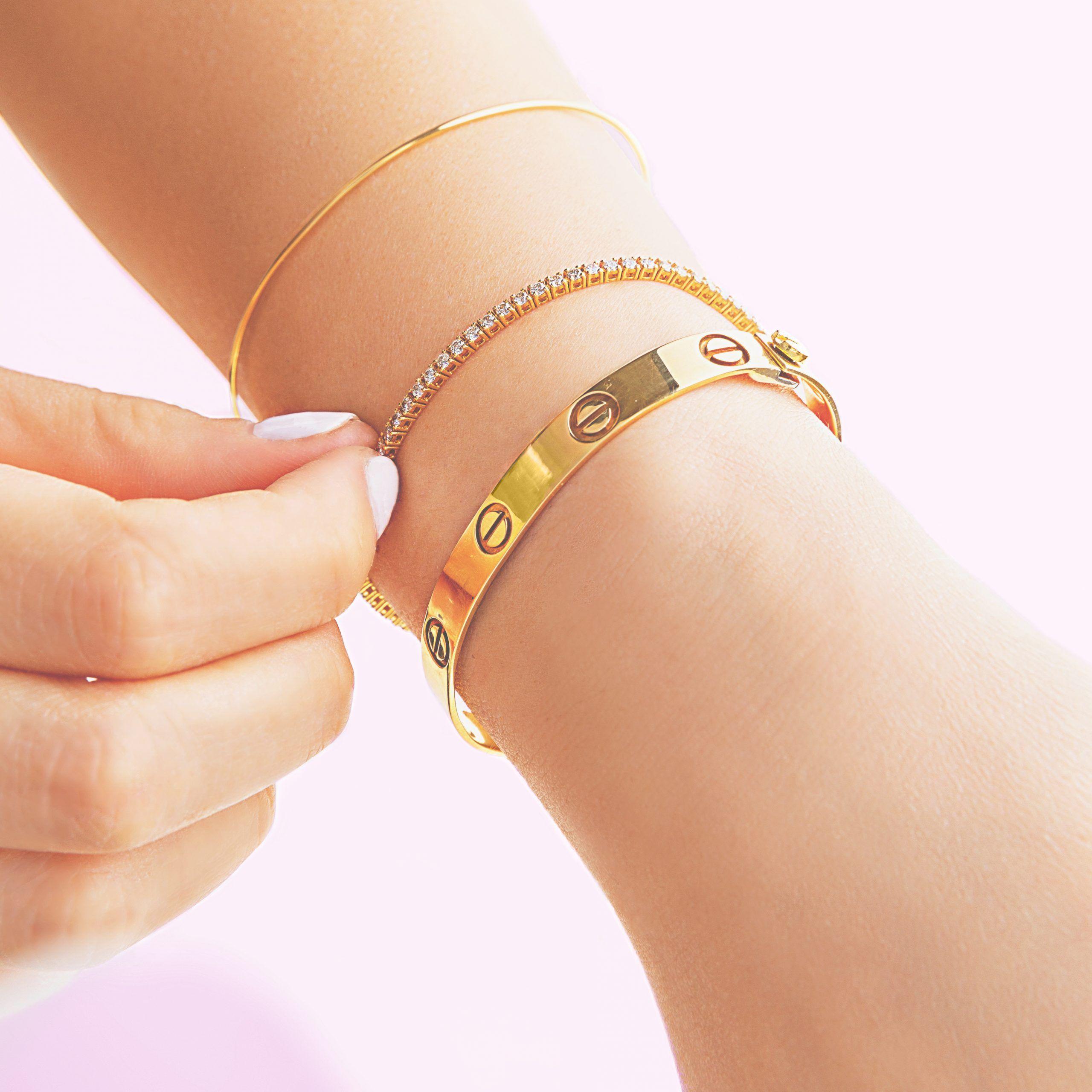 Pulsera De Oro Diamantes Tennis-1