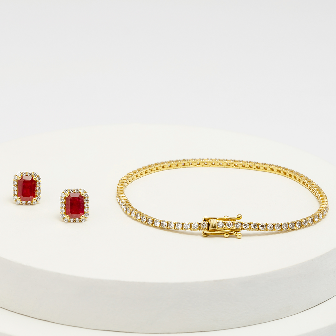 Pulsera De Oro Diamantes Tennis-3