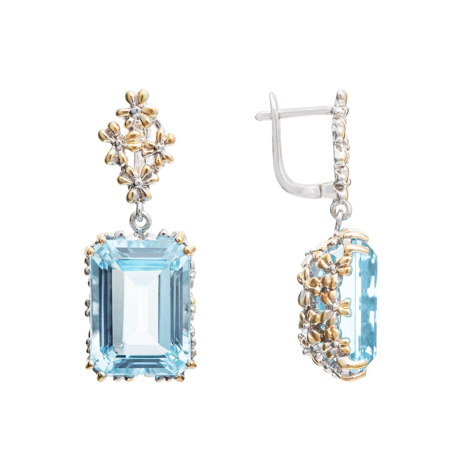 Aros De Blue Topaz Natural-0