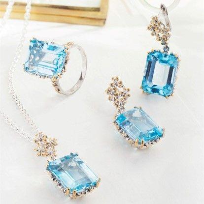 Aros De Blue Topaz Natural-1