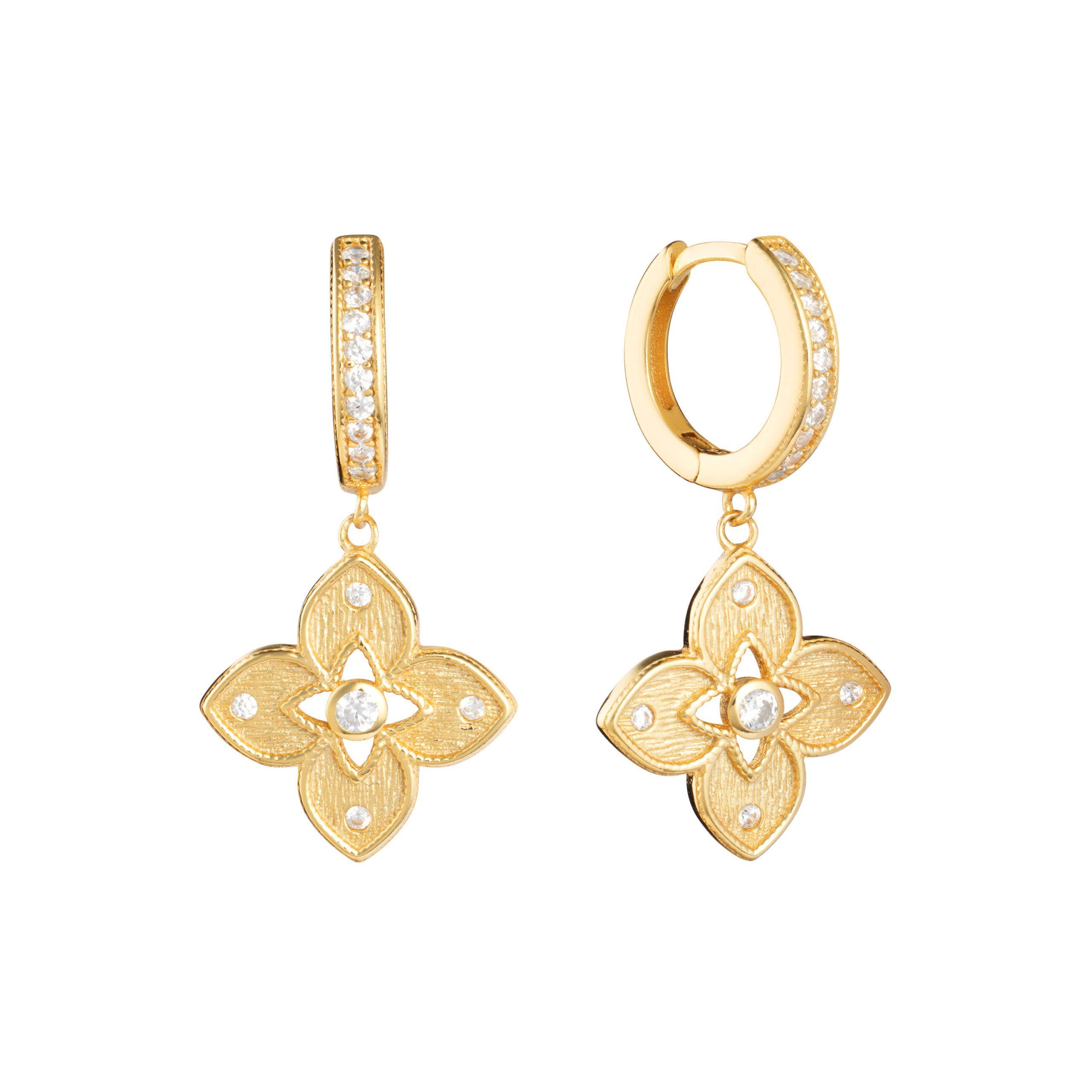 Argollas con Flor y circones-0