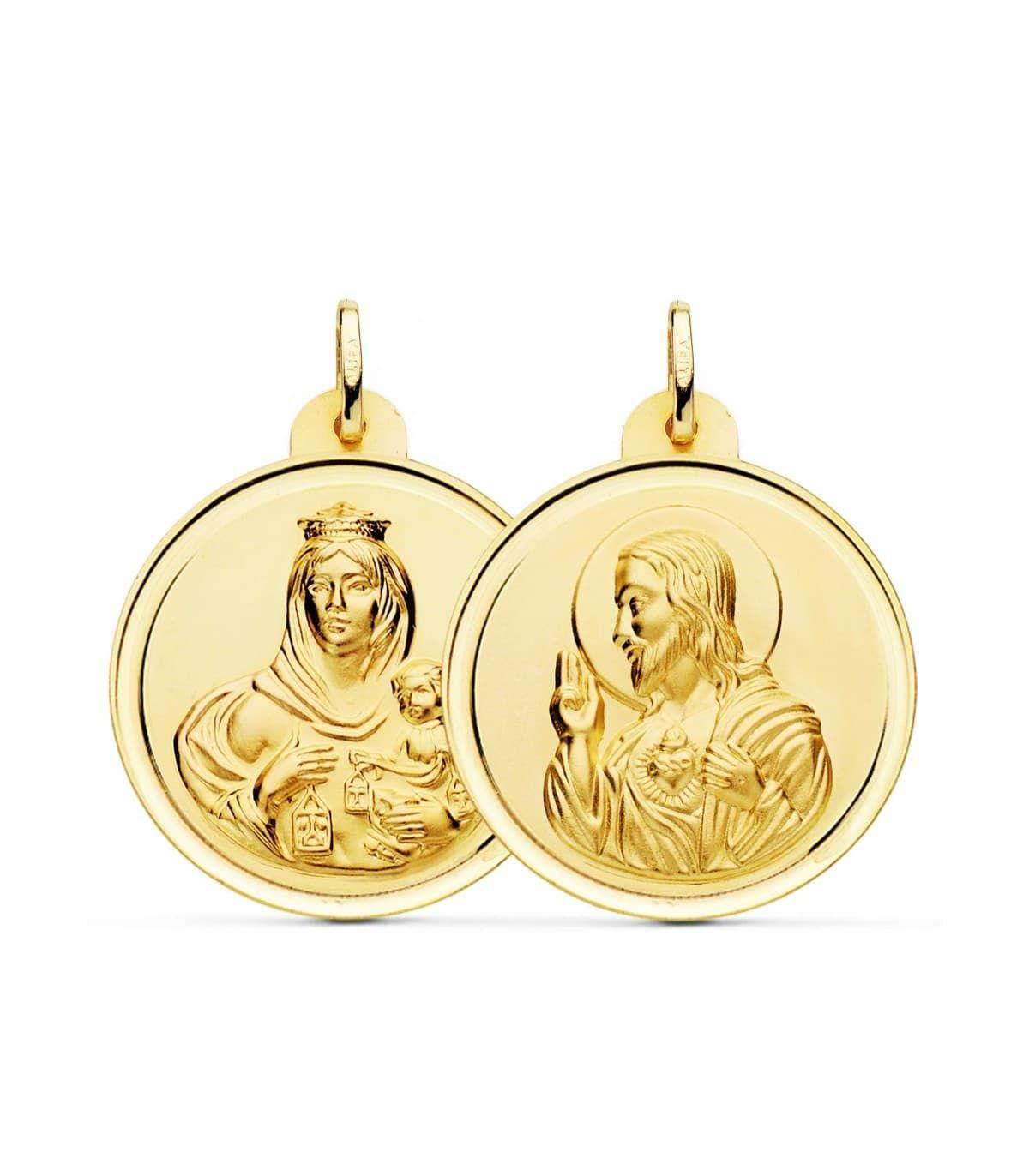 Medalla Escapulario 30Mm Oro 18K-3