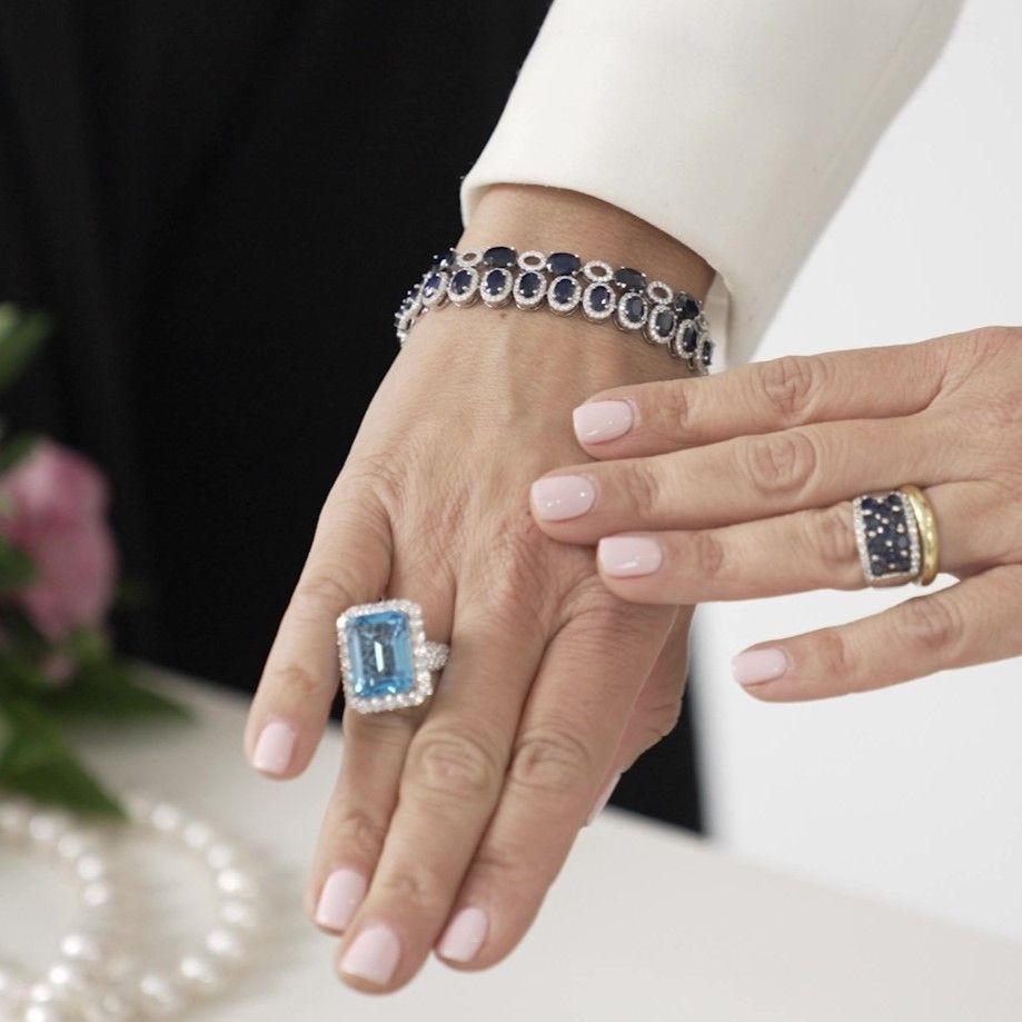 Anillo Bloom Topacio Celeste 10,94 Ct-2