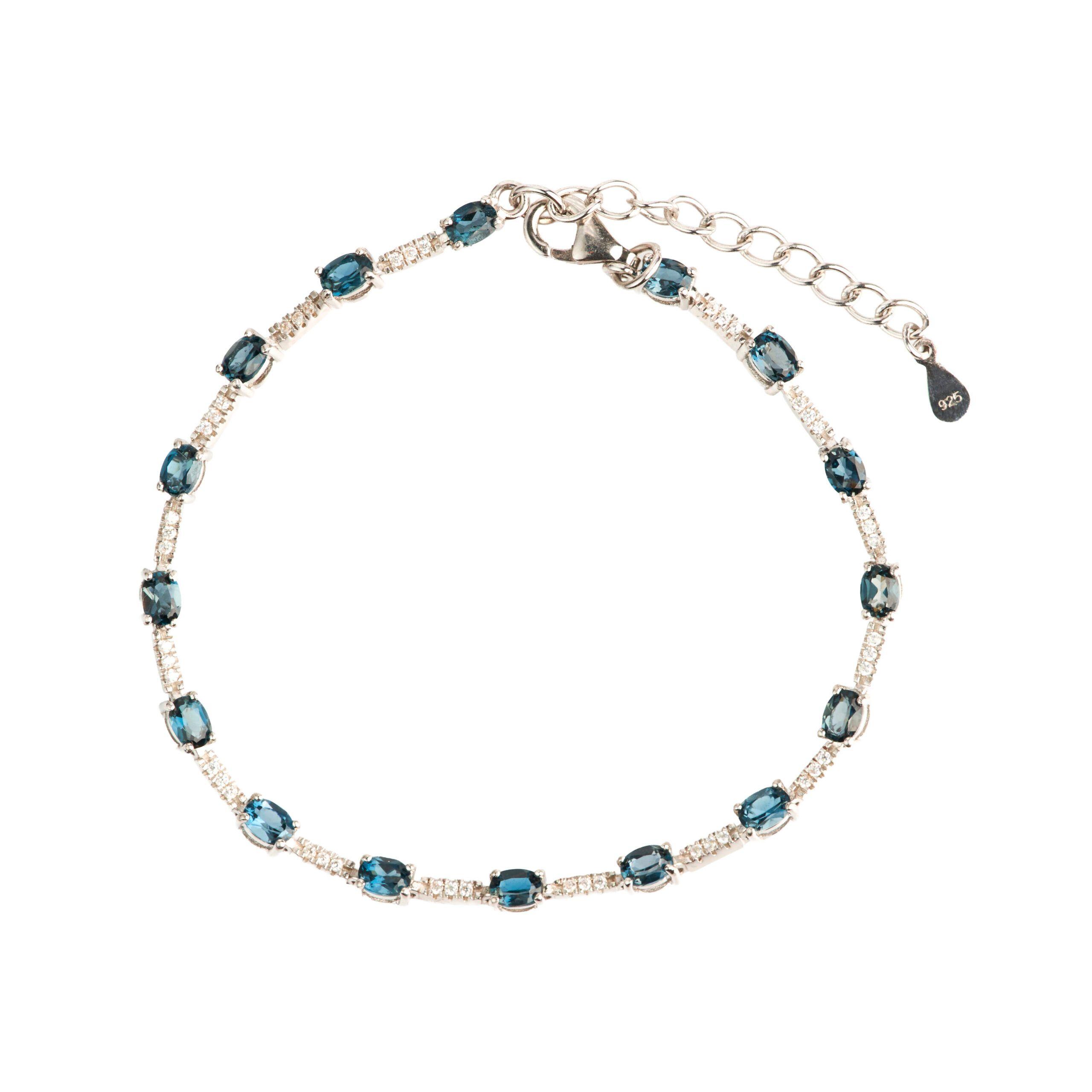 Pulsera Blue Topaz estilo Tenis-0