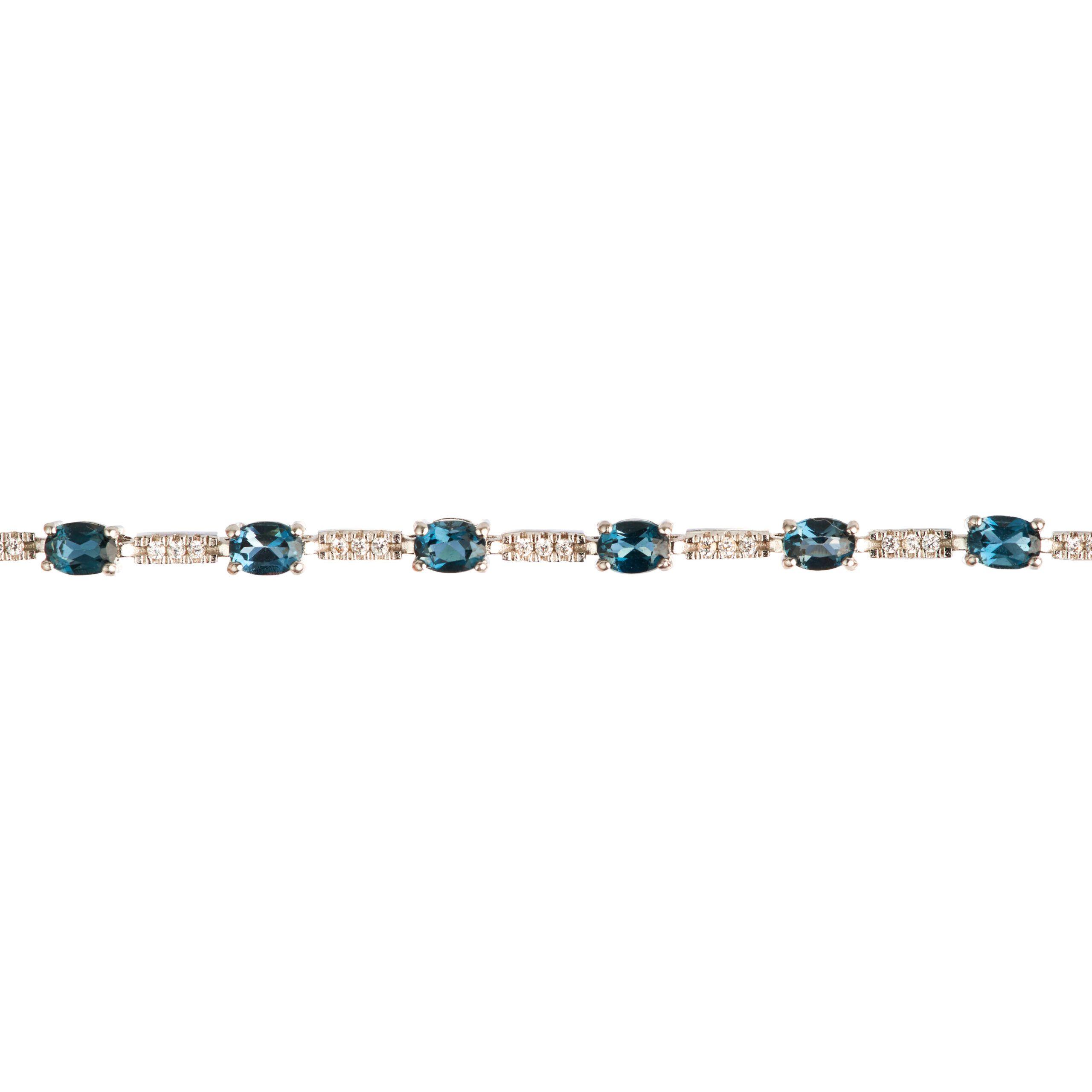 Pulsera Blue Topaz estilo Tenis-2