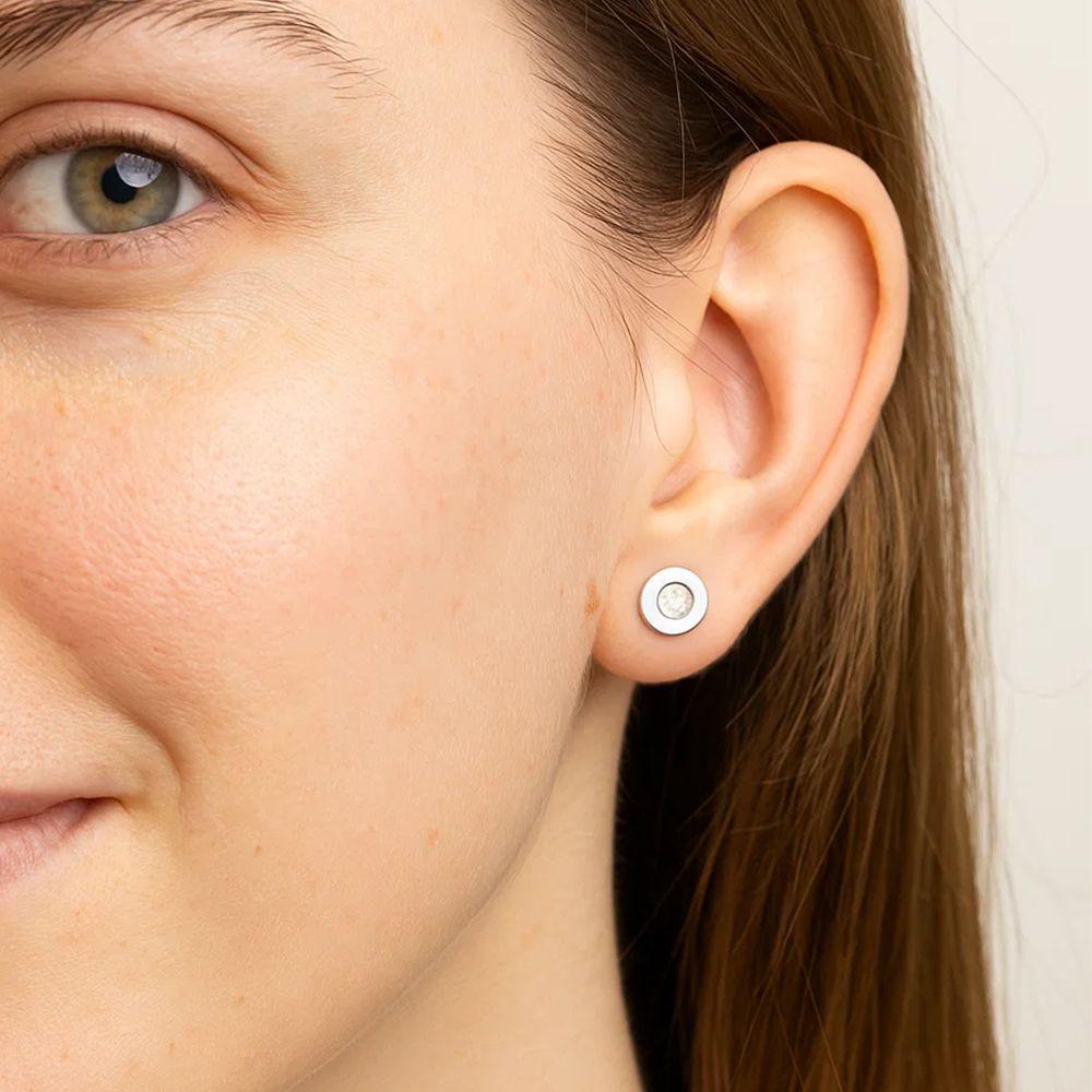 AROS ORO BLANCO 18 KT DIAMANTE 0.08ct-2