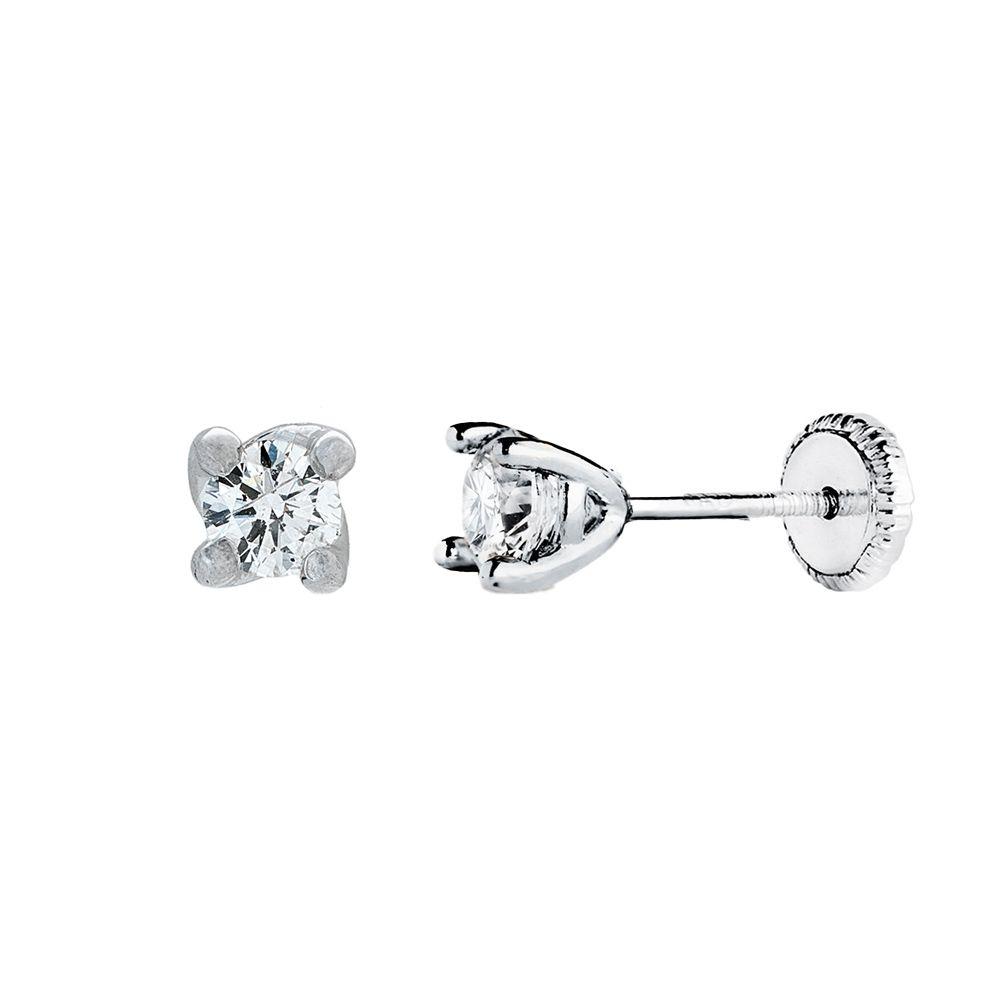 AROS BRILLANTES ORO BLANCO 0.18 KT-2