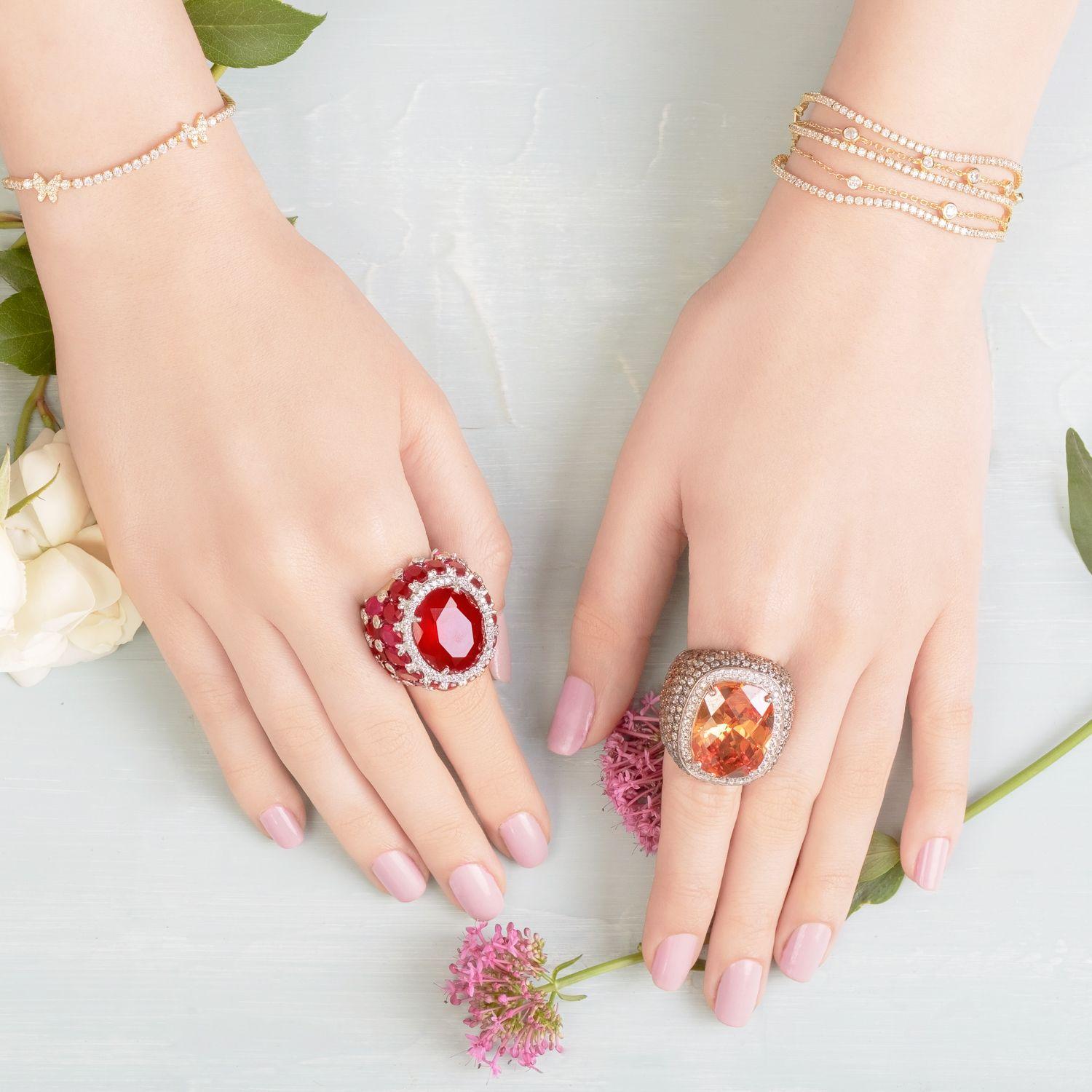 Anillo Silver  Rubi Cabuchon #13-3