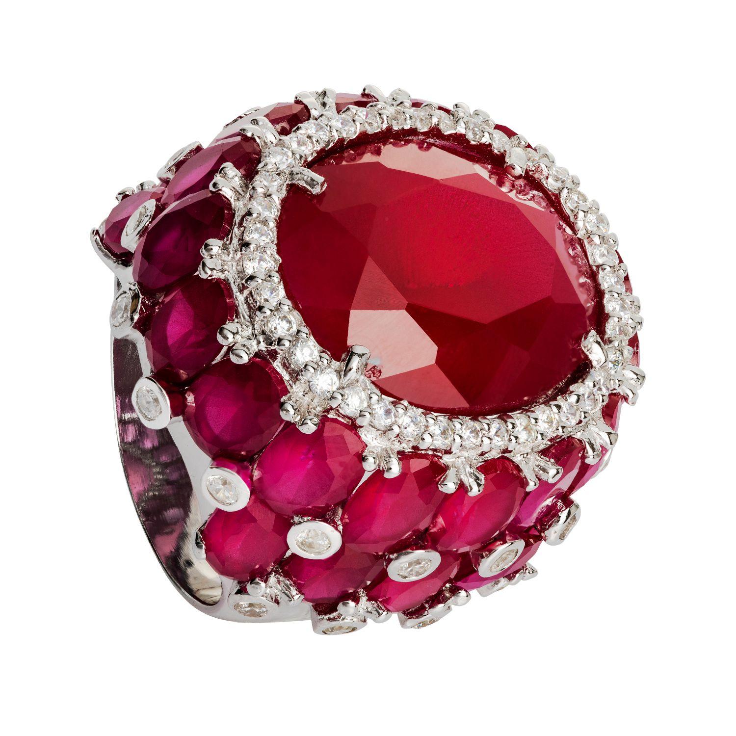 Anillo Silver Rubi Cabuchon #16-0