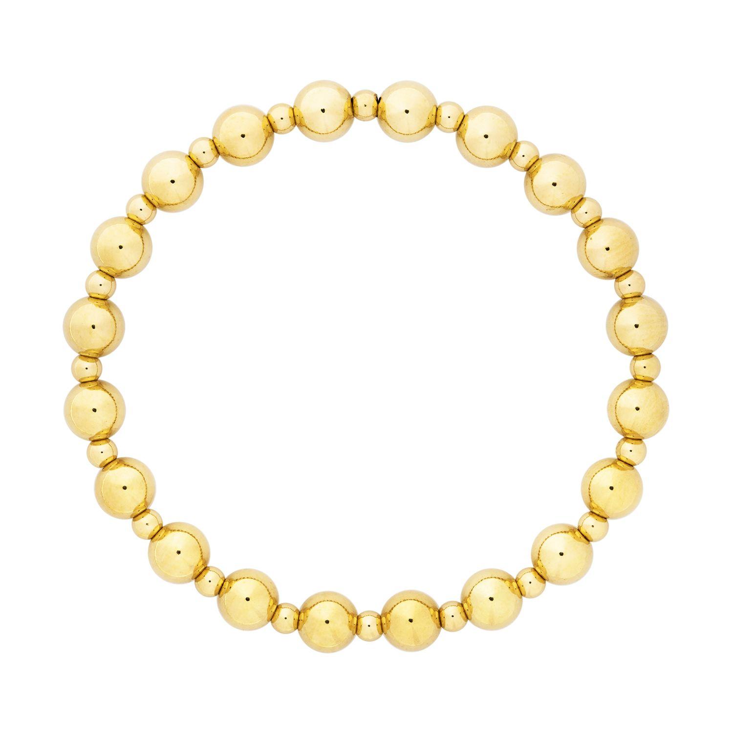 Pulsera Dorada Bolitas Dobles 6Mm-0