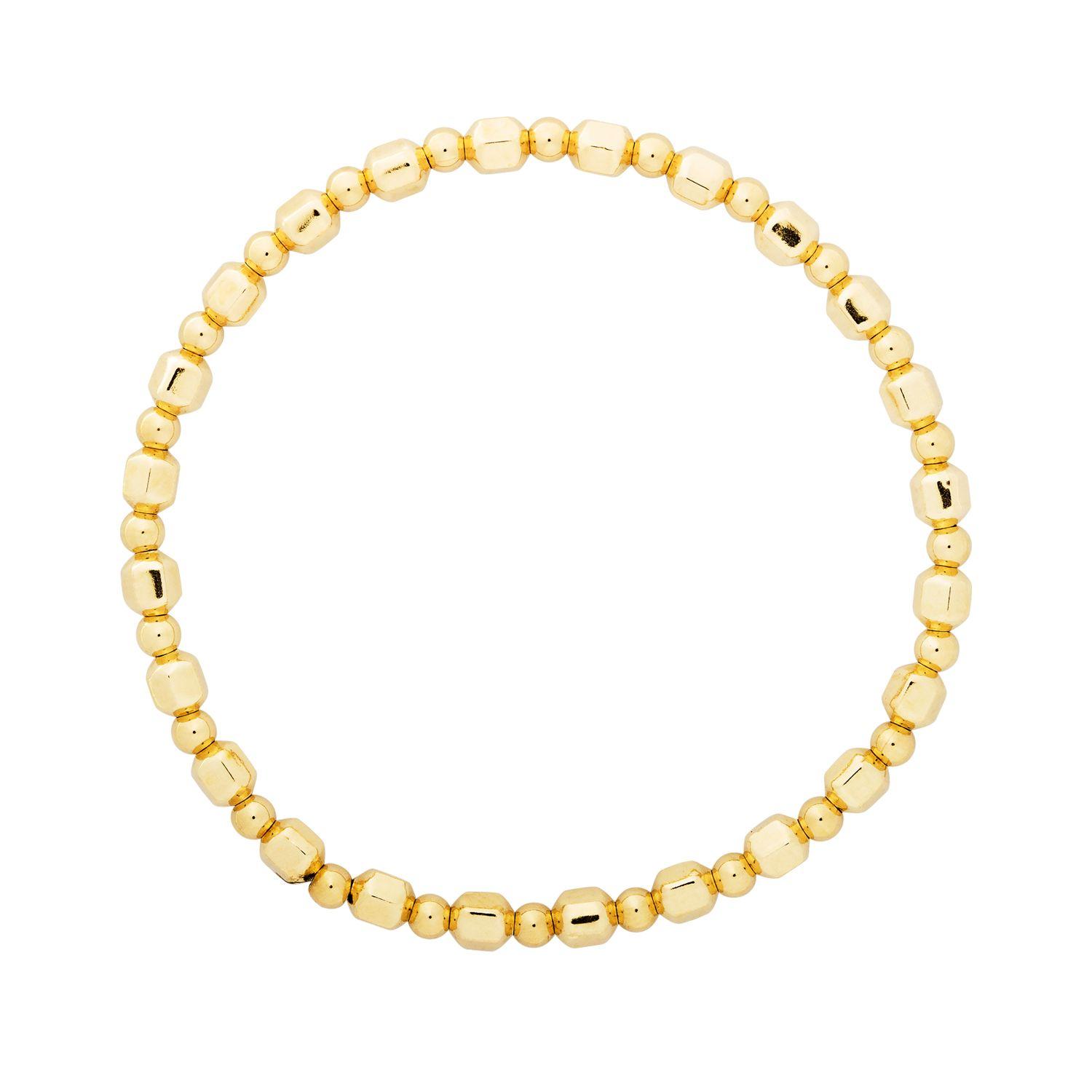 Pulsera Dorada Facetada-0