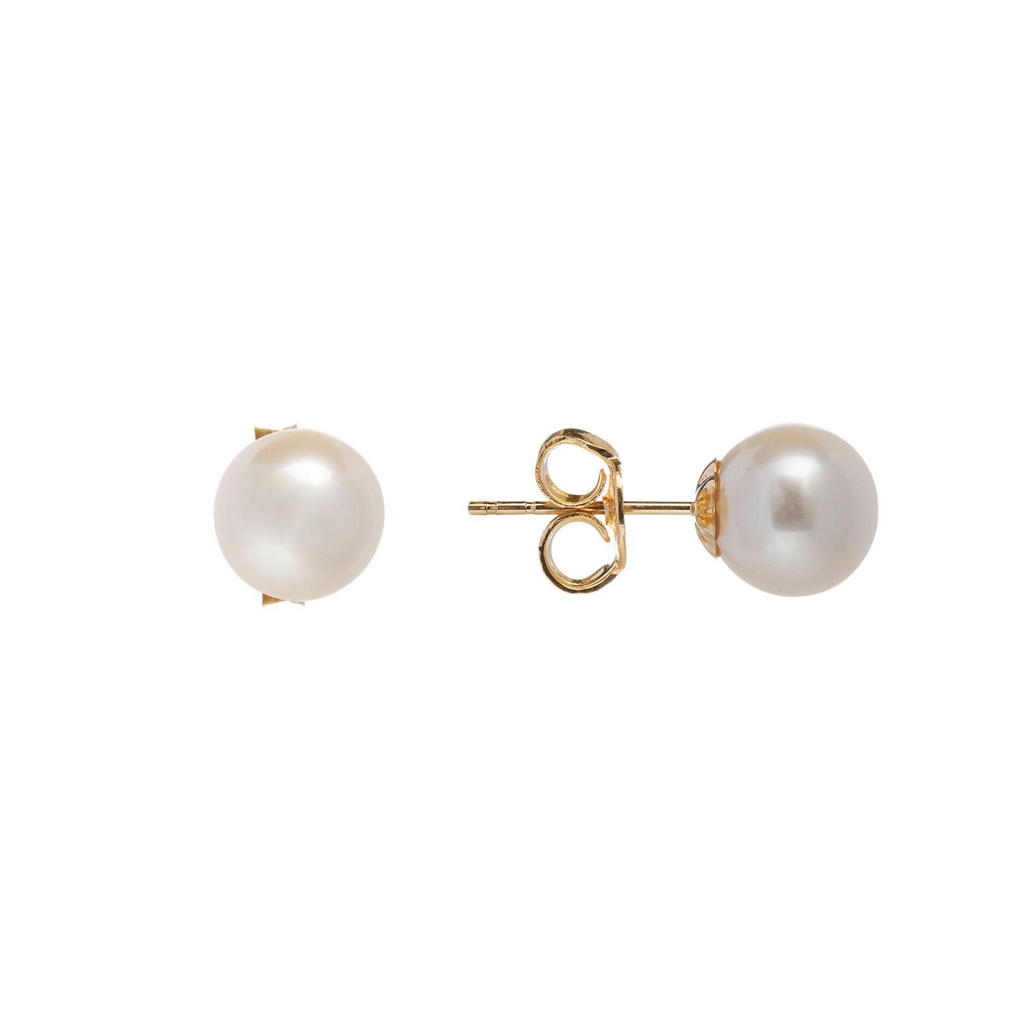 Aros Perlas Cultivadas Oro 18K - 7 A 7.5 Mm-0