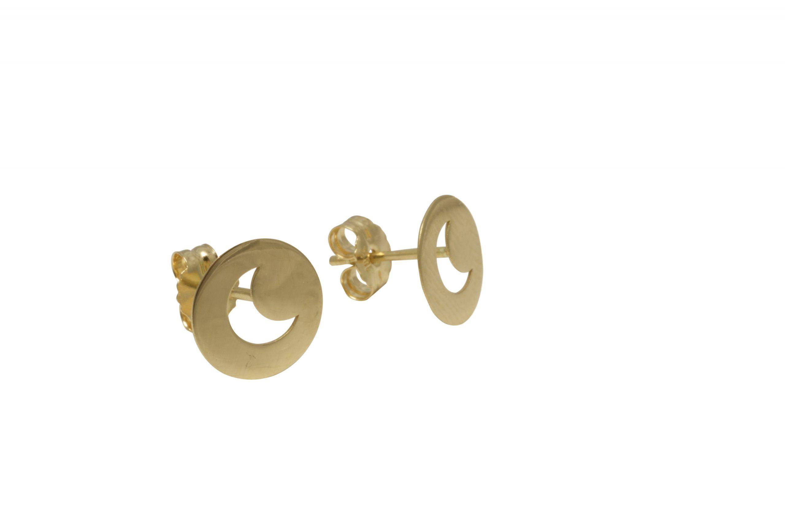 Aros Luna Calada Oro Amarillo 18K Para Niñita-0