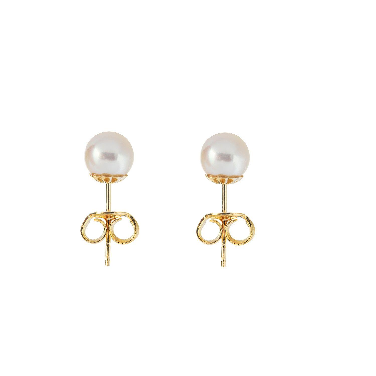 Aros Perla Akoya Oro Amarillo 18K - 5Mm-0