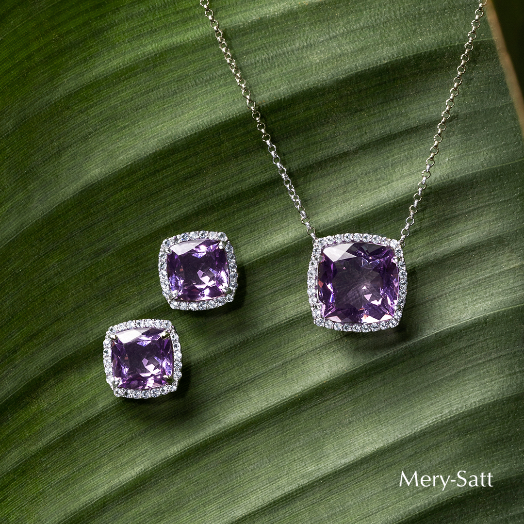 Collar Vianna Plata Puntoluz Amatista 10Mm-1