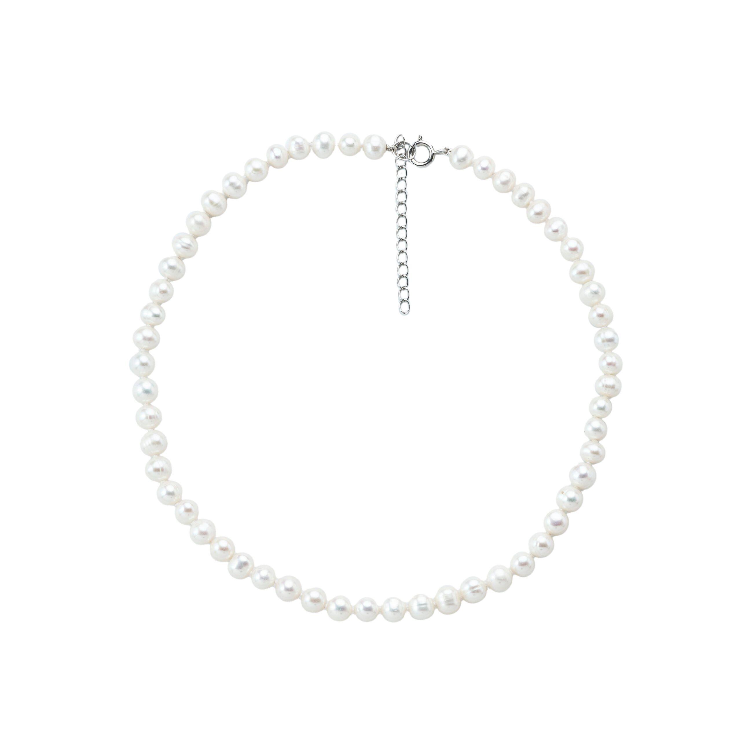 Collar De Perlas Naturales De 45 Cm-0