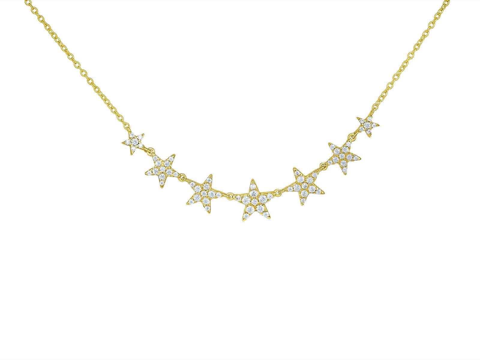Collar Estrellas Vermeil Con Circones  33Cm-1