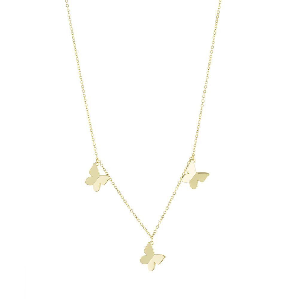 Collar Vermeil 3 Mariposas Lisas-0
