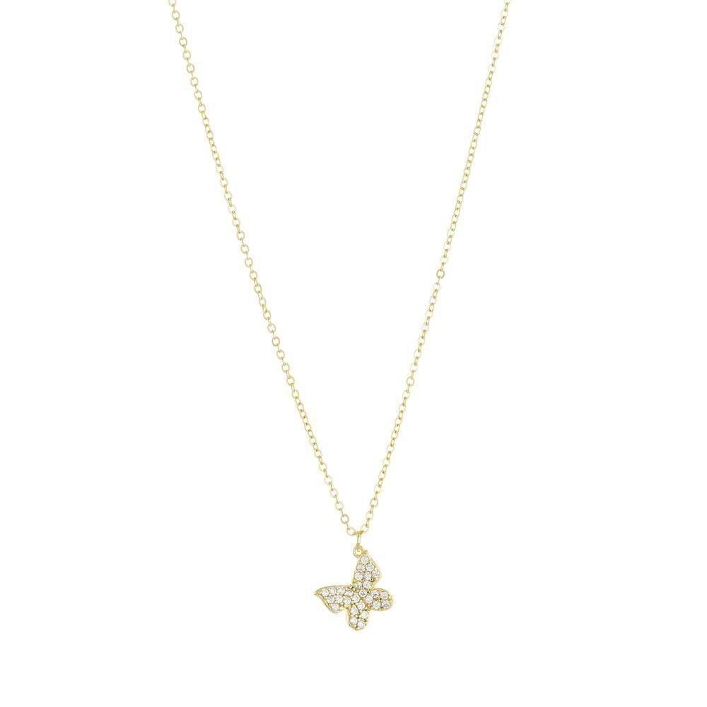 Collar Vermeil Mariposa Med Cz-0