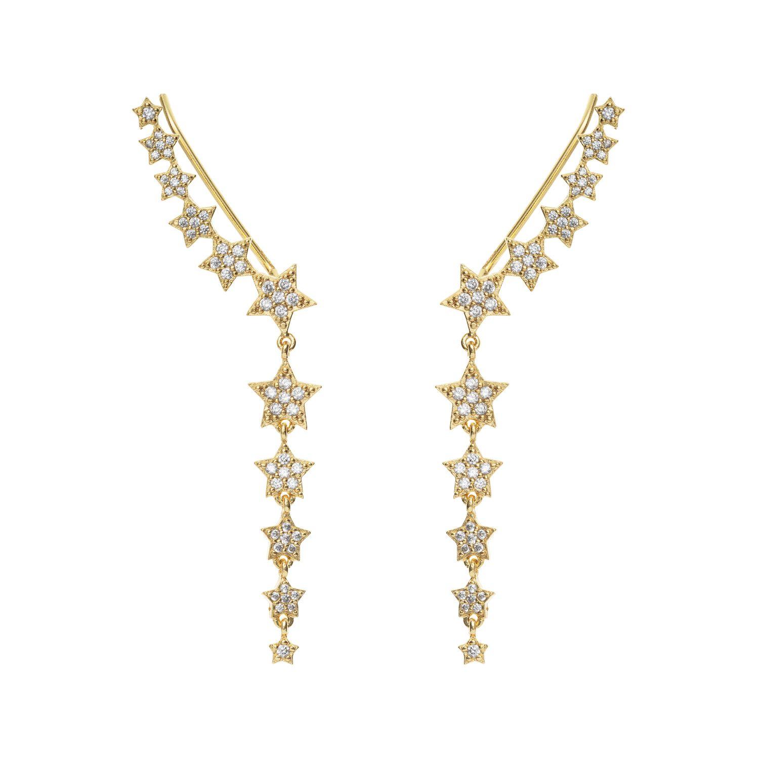 Aros Doble Barrita Estrellada Vermeil - 55Mm-0