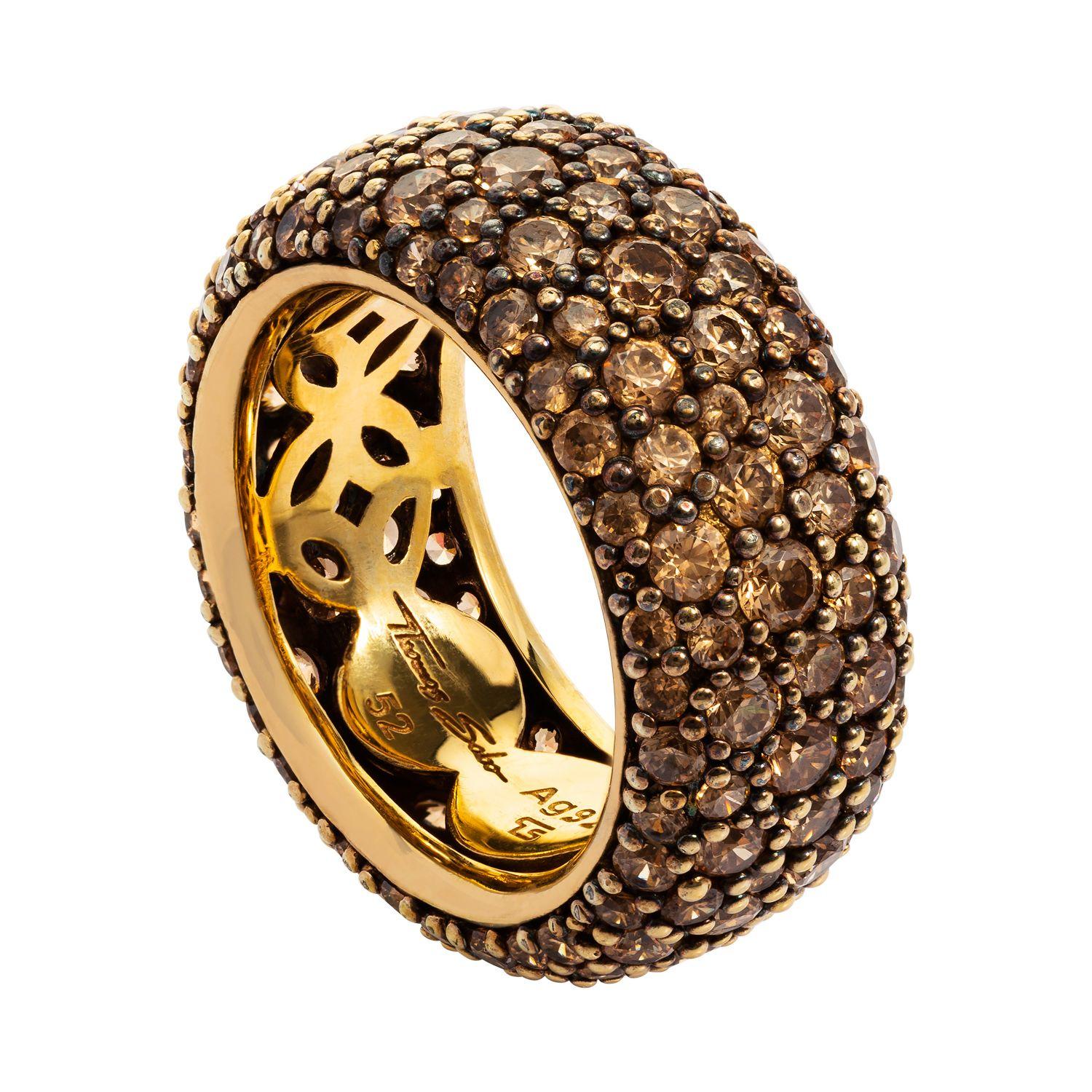 Anillo Thomas Sabo Ancho Con Circones Cobrizo #12-0