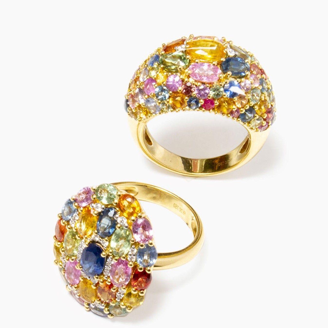 Anillo Bombe Diam Zaf Colores Dc #16-2