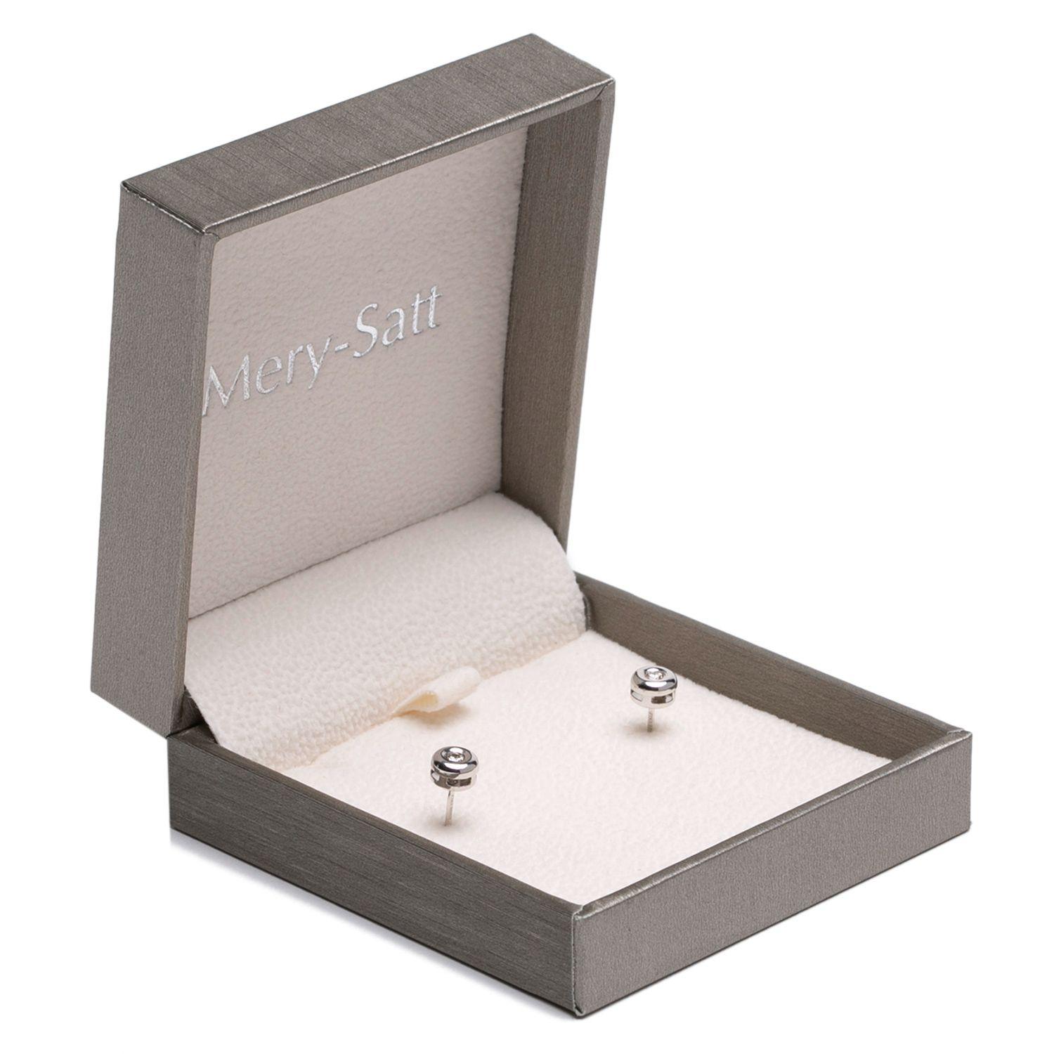 Aros Oro Blanco 18K Brillante Bisel 0.10Pts-3