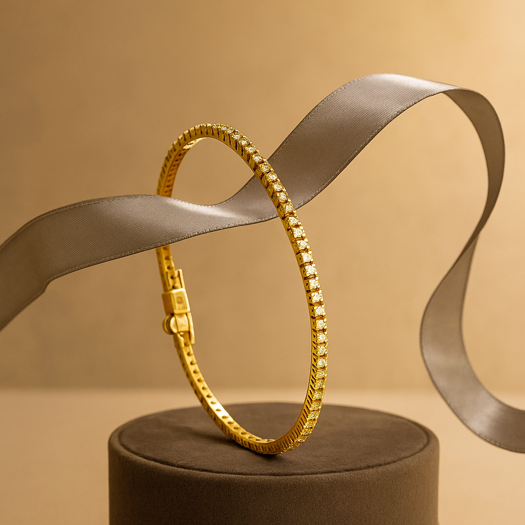 Pulsera Tennis Oro Amarillo Y Brillantes 0.86Ct-1