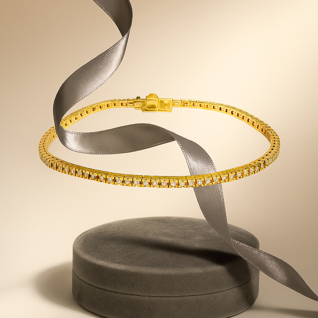 Pulsera Tennis Oro Amarillo Y Brillantes 0.86Ct-2