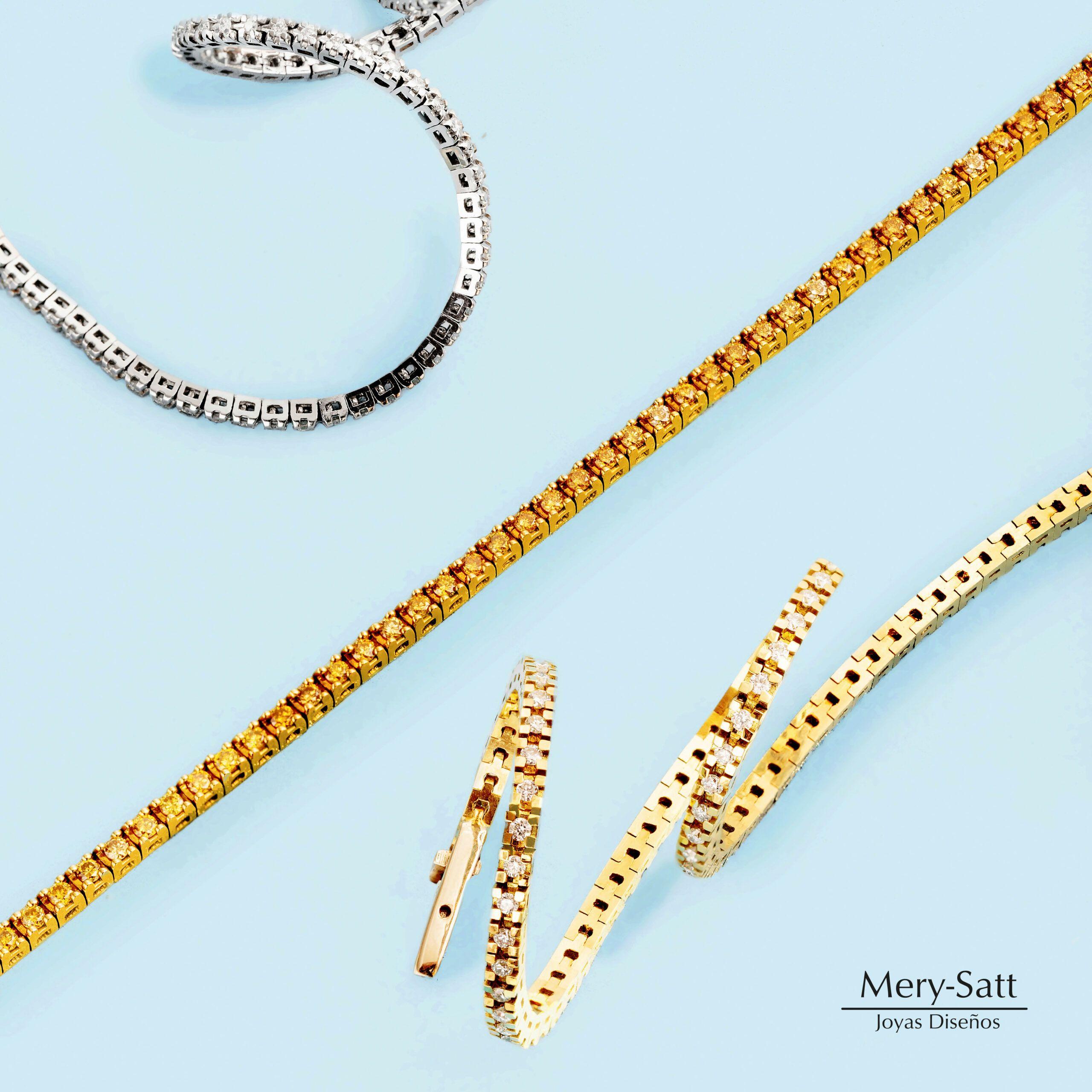 Pulsera Tennis Oro Amarillo Y Brillantes 0.86Ct-3