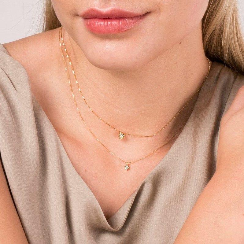 Punto De Luz Bisel Oro Amarillo 18K Diamante 0.07Ct-3