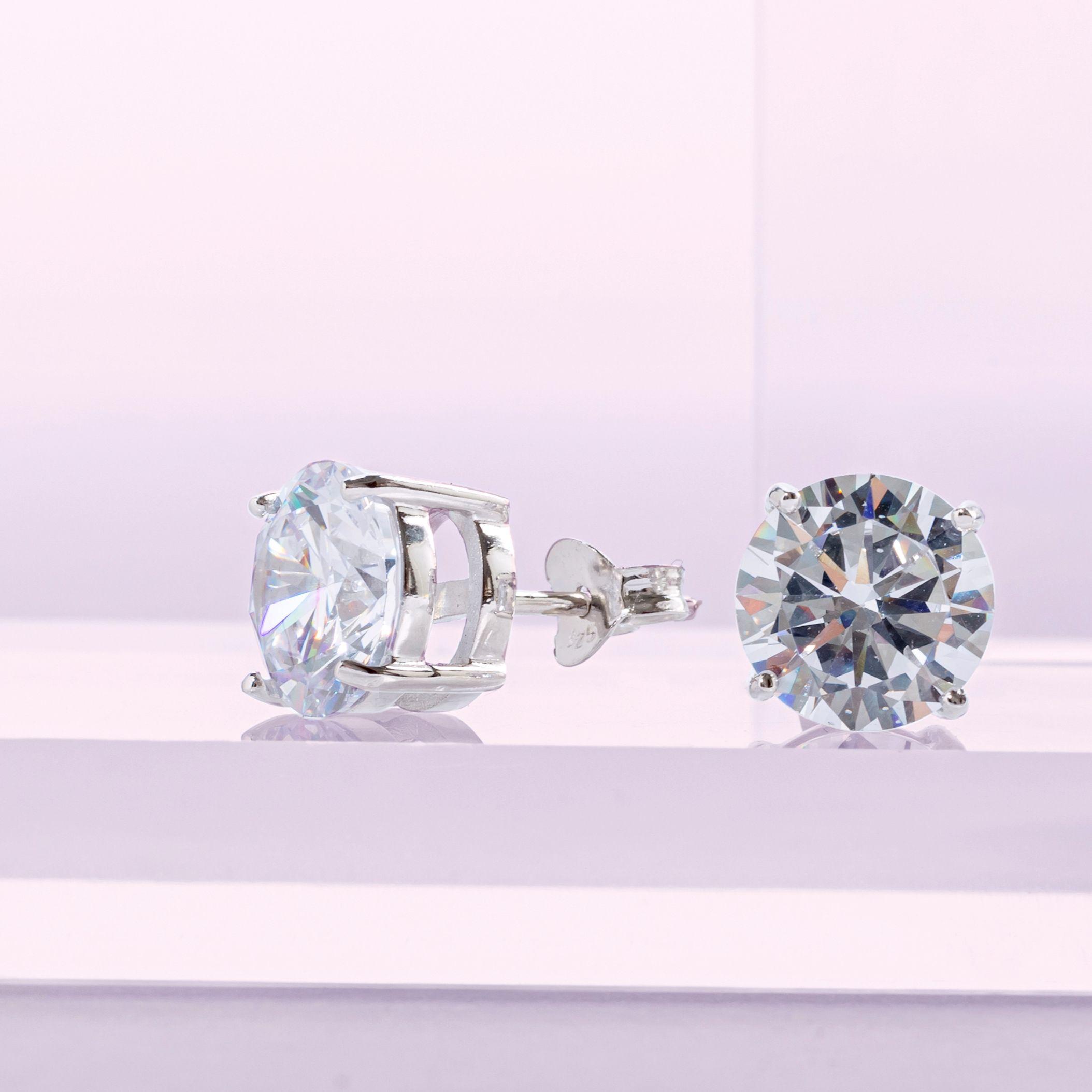 Aros Martini Studs Plata 925 Circón - 10Mm-1