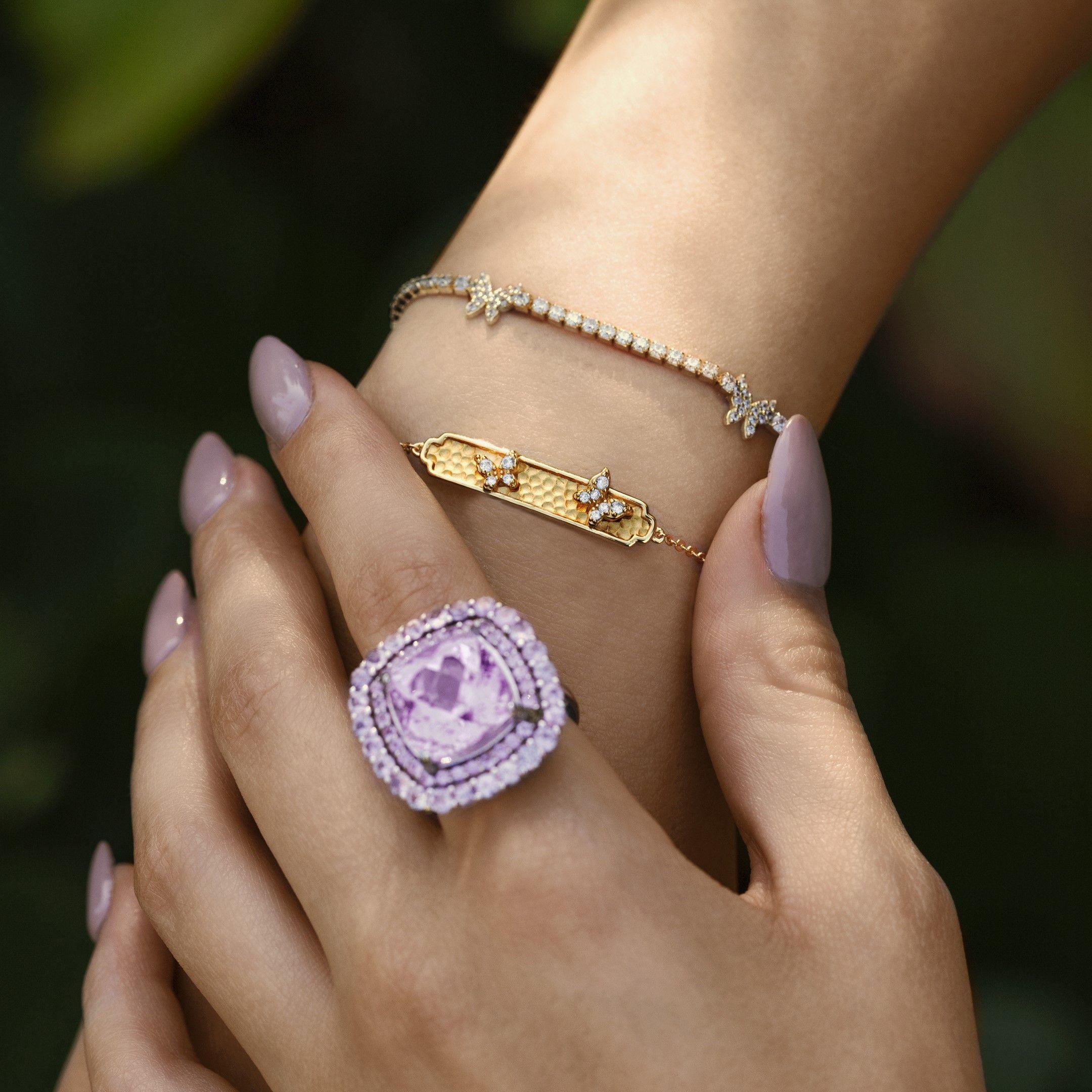 Anillo Kunzita Natural #14-2