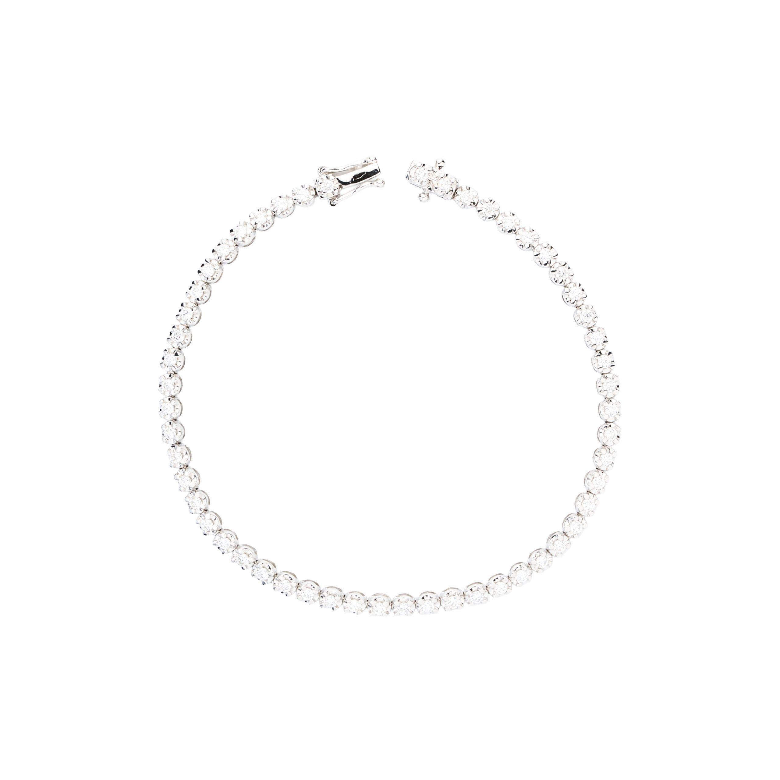 PULSERA TENNIS DIAMANTES ORO BLANCO 18 KILATES TK-0