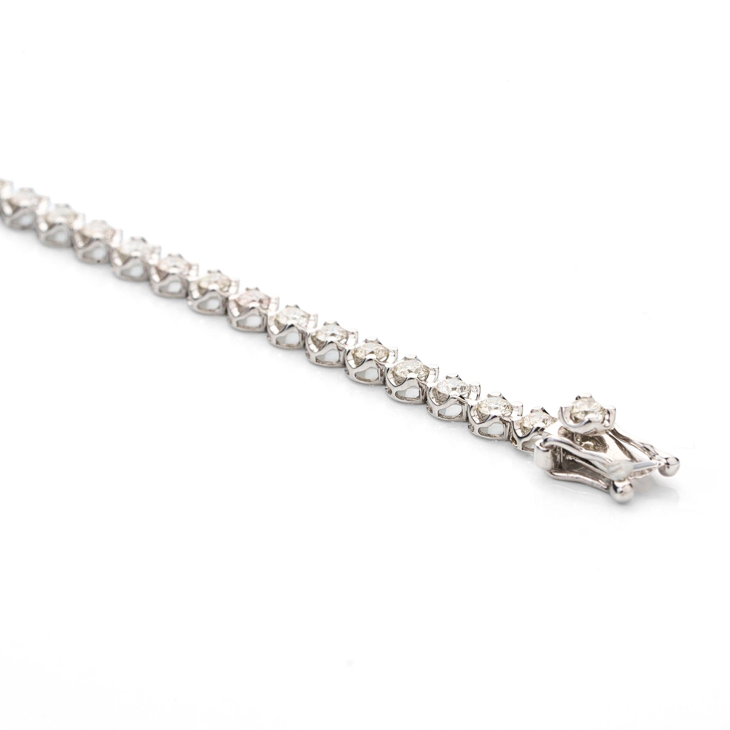 PULSERA TENNIS DIAMANTES ORO BLANCO 18 KILATES TK-2