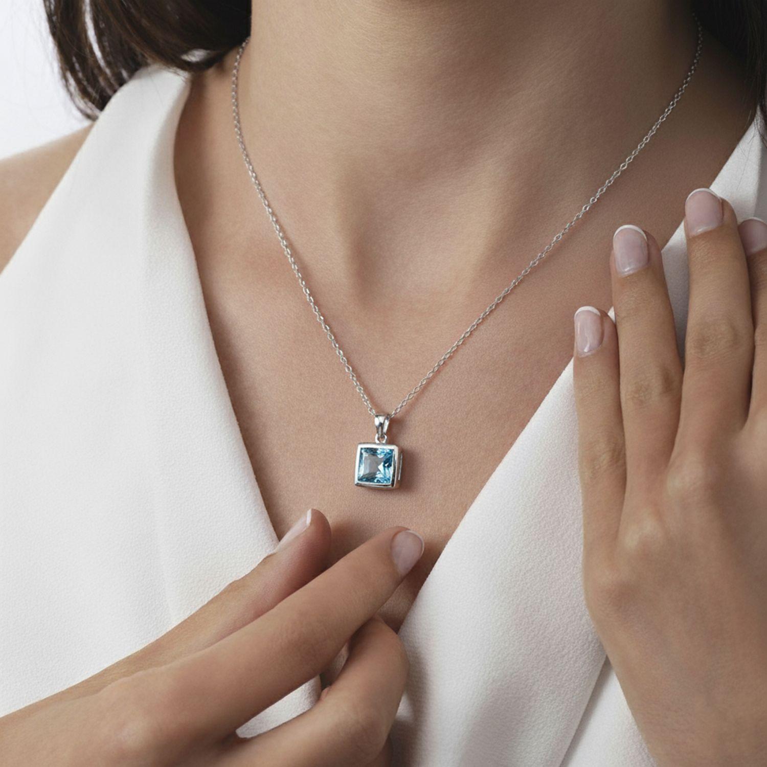 COLLAR DE TOPACIO AZUL PRINCESS EN BISEL-2