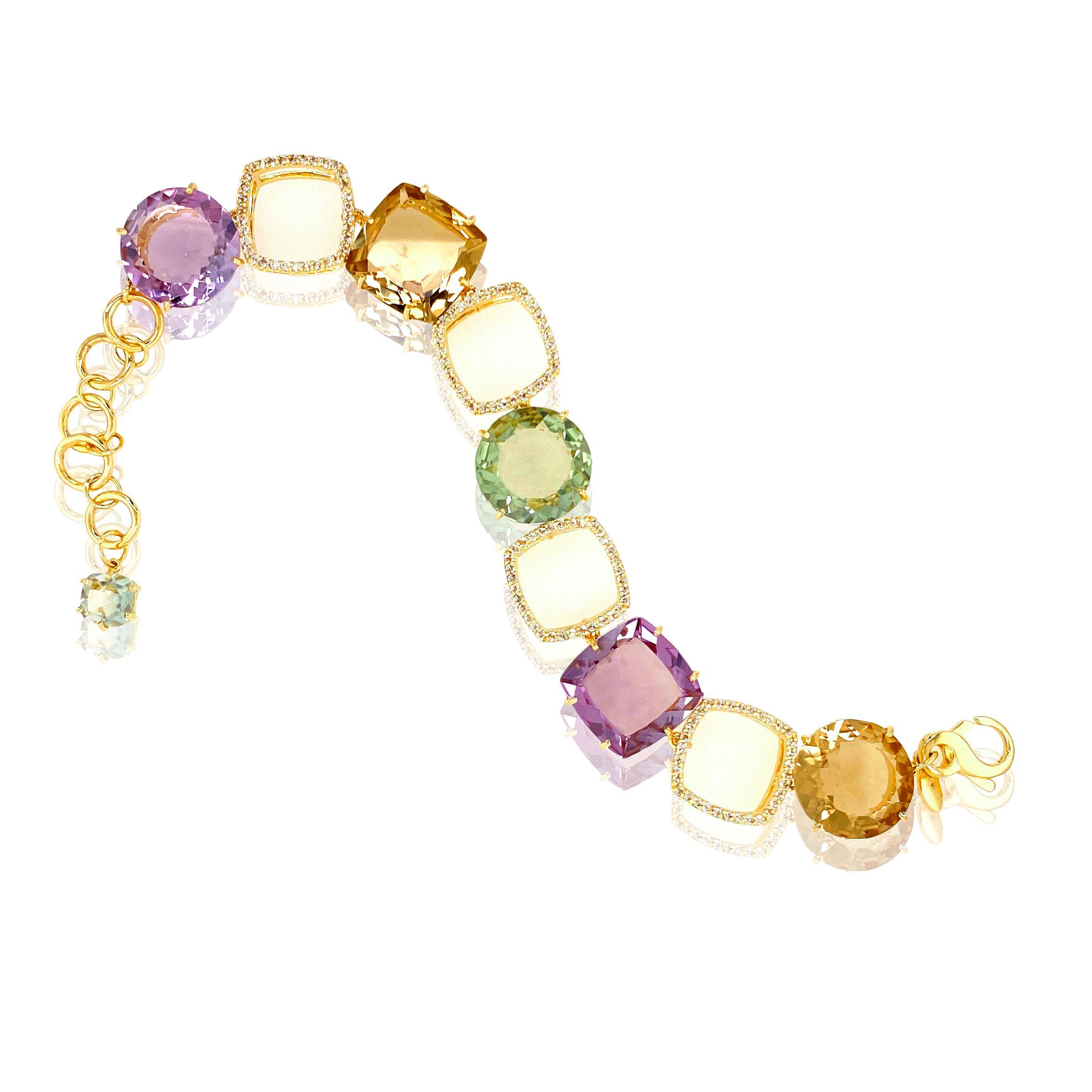 Pulsera Vianna Vermeil Amatista Topacio Azul Citrino-0