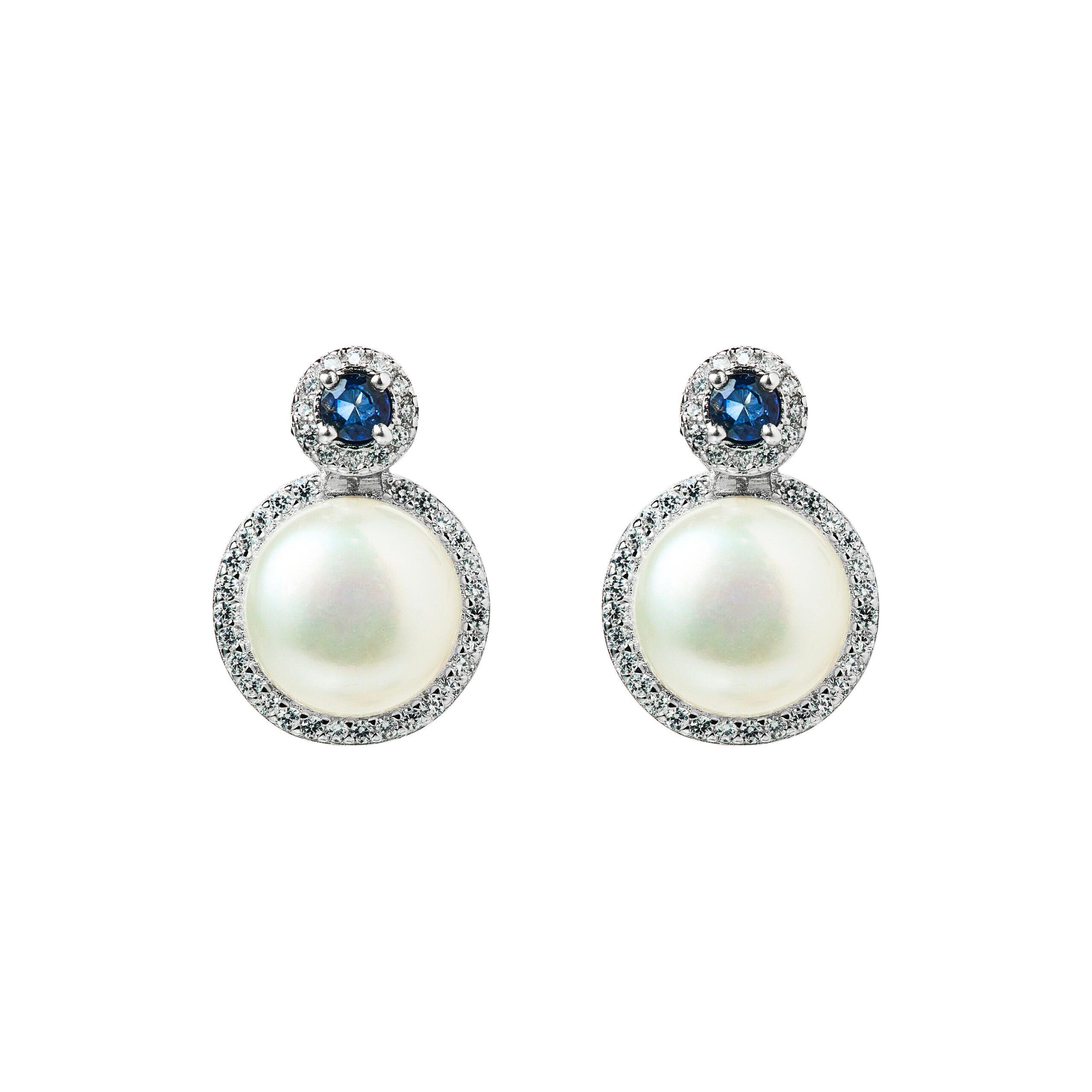 AROS DE ZAFIRO NATURAL CON PERLA-0