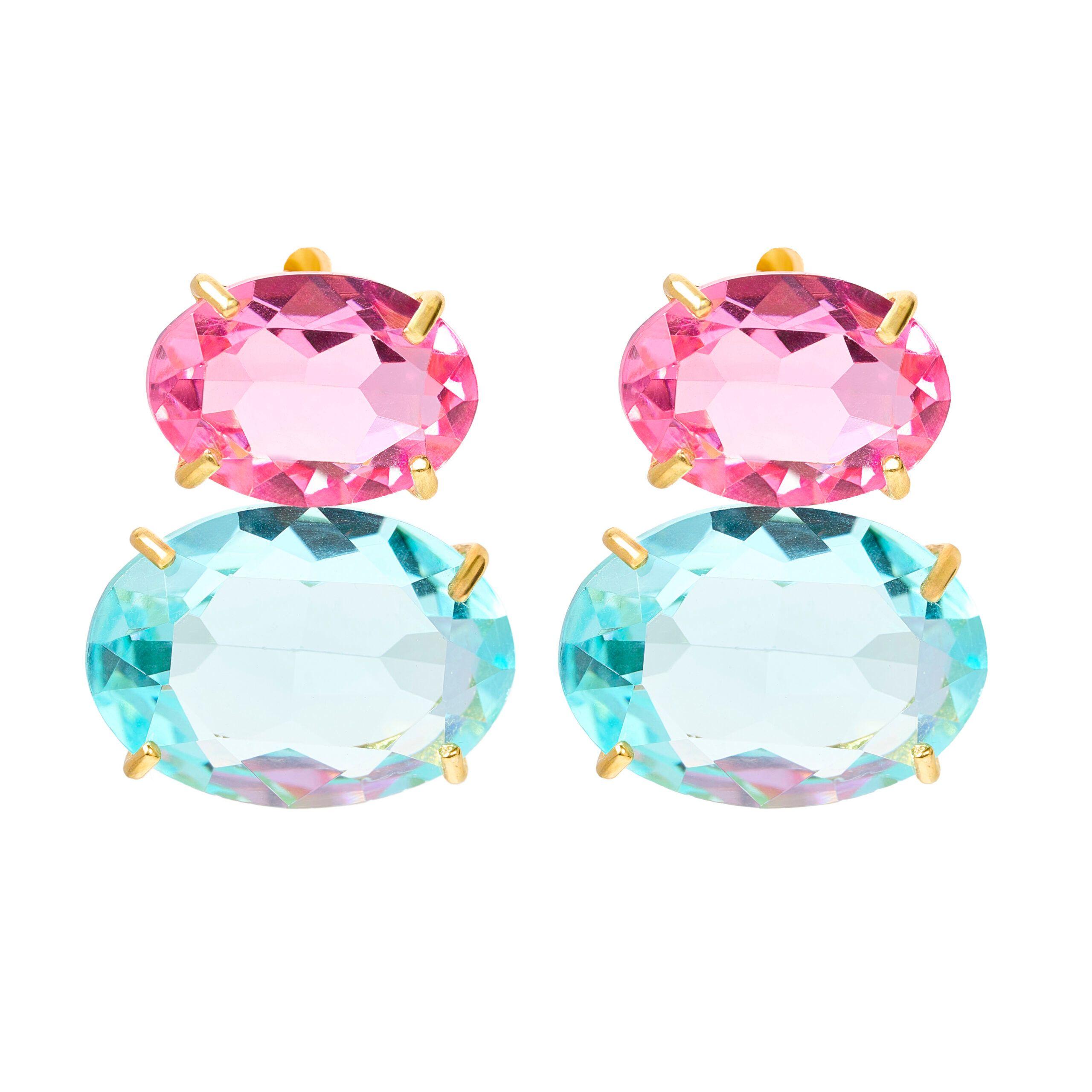 Aros Oval Rosa Celeste-0